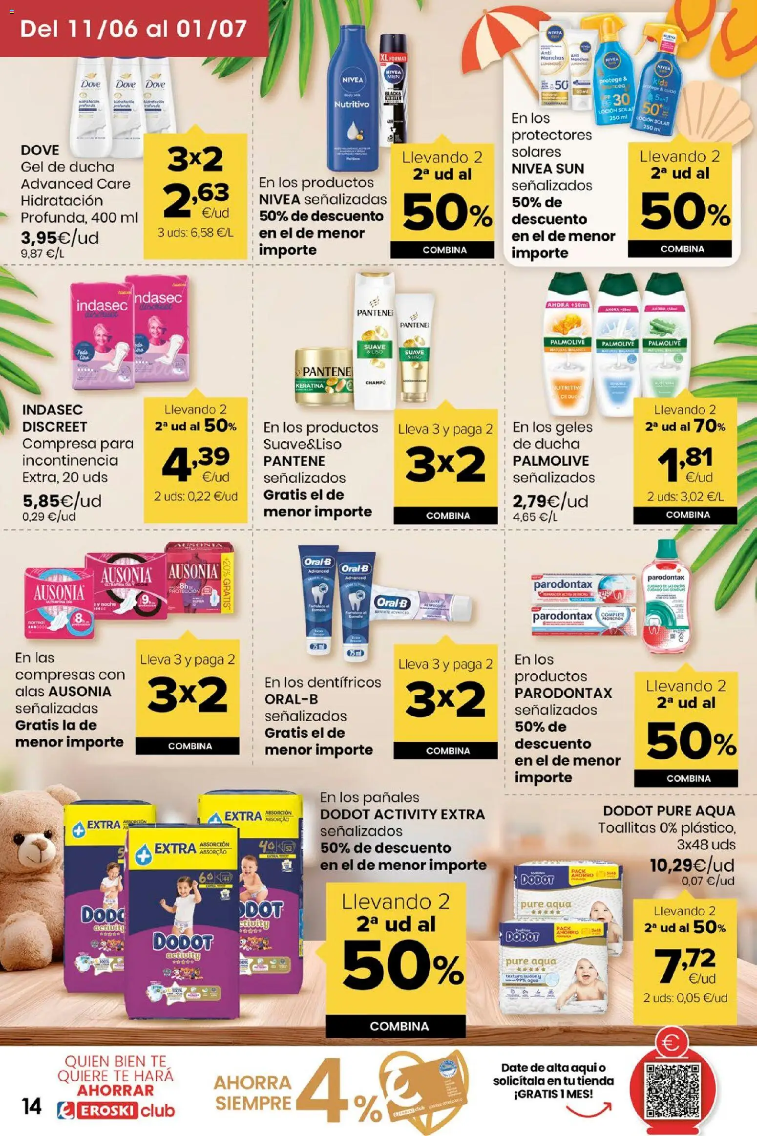 Eroski folleto │ válido desde el 11.06.2026 | Página: 14 | Productos: Champú, Gel de ducha, Té, Ducha