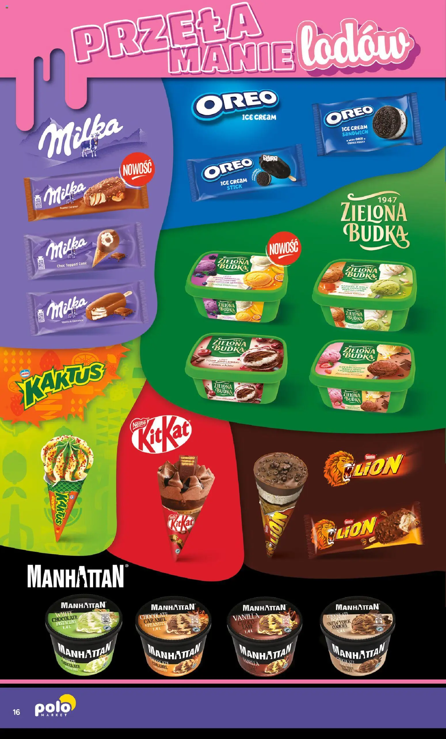 Nowa POLOmarket gazetka od jutra 30.04.2026 | Strona: 16 | Produkty: Milka, Tort, Milka oreo, Lody