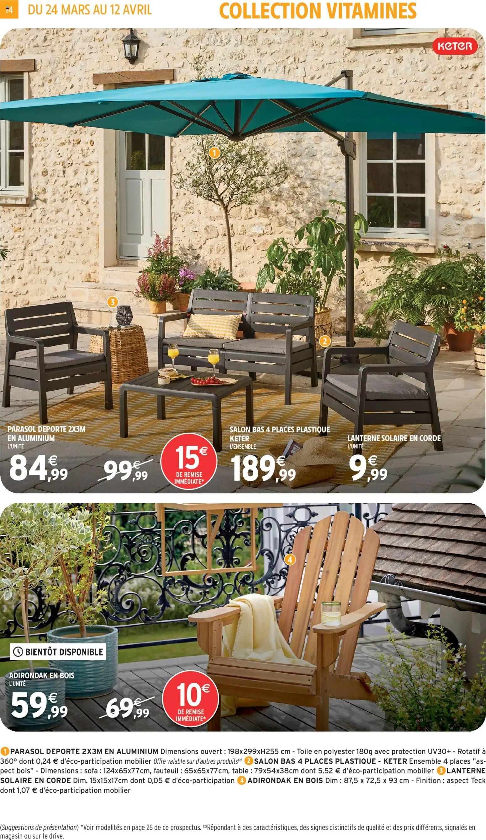 {H1} | Page: 14 | Produits: Sofa, Fauteuil, Table, Parasol déporté