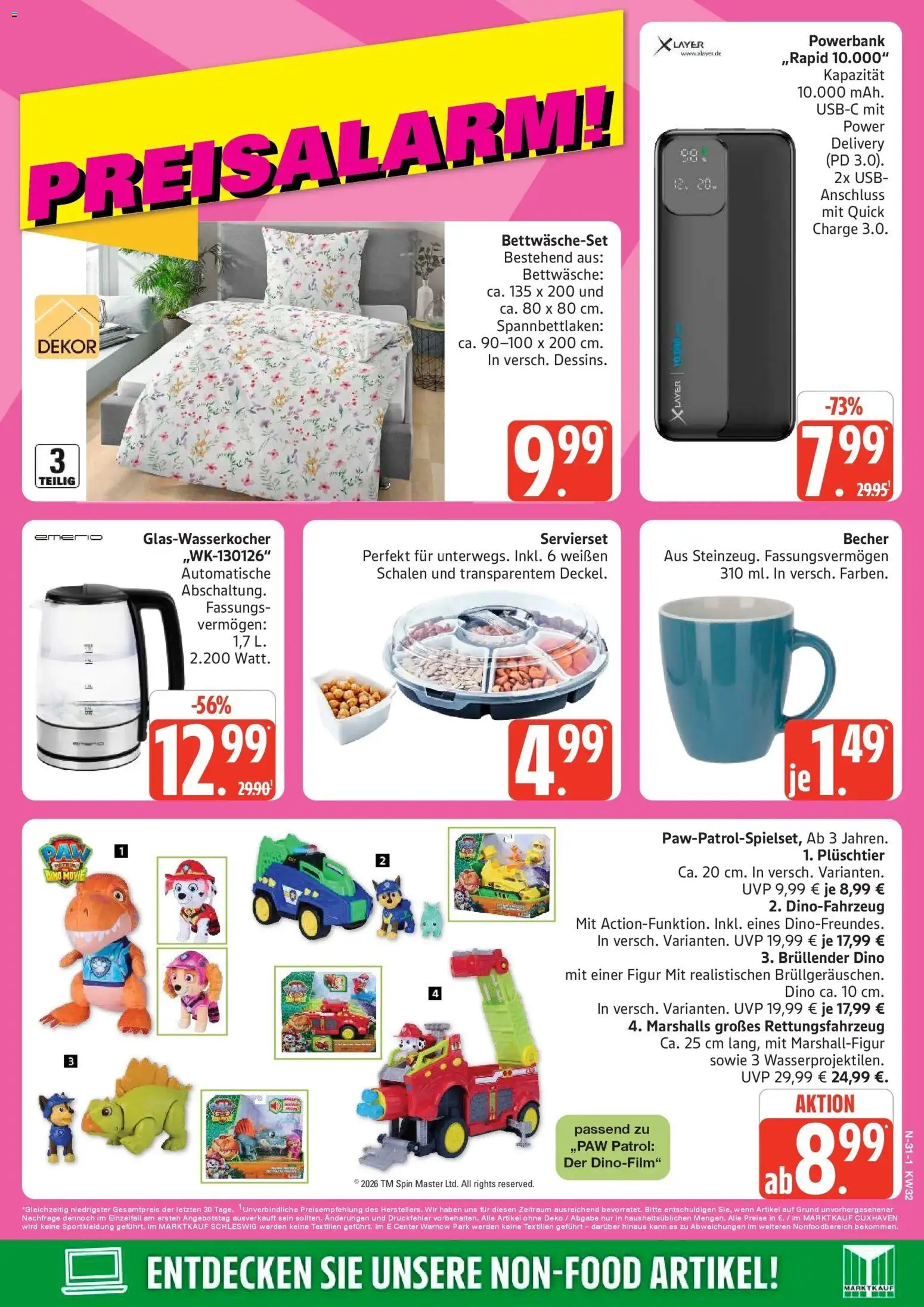 Marktkauf Prospekt Buxtehude (ab 03.08.2026) » Angebote online | Seite: 31 | Produkte: USB, Bettwäsche, Powerbank