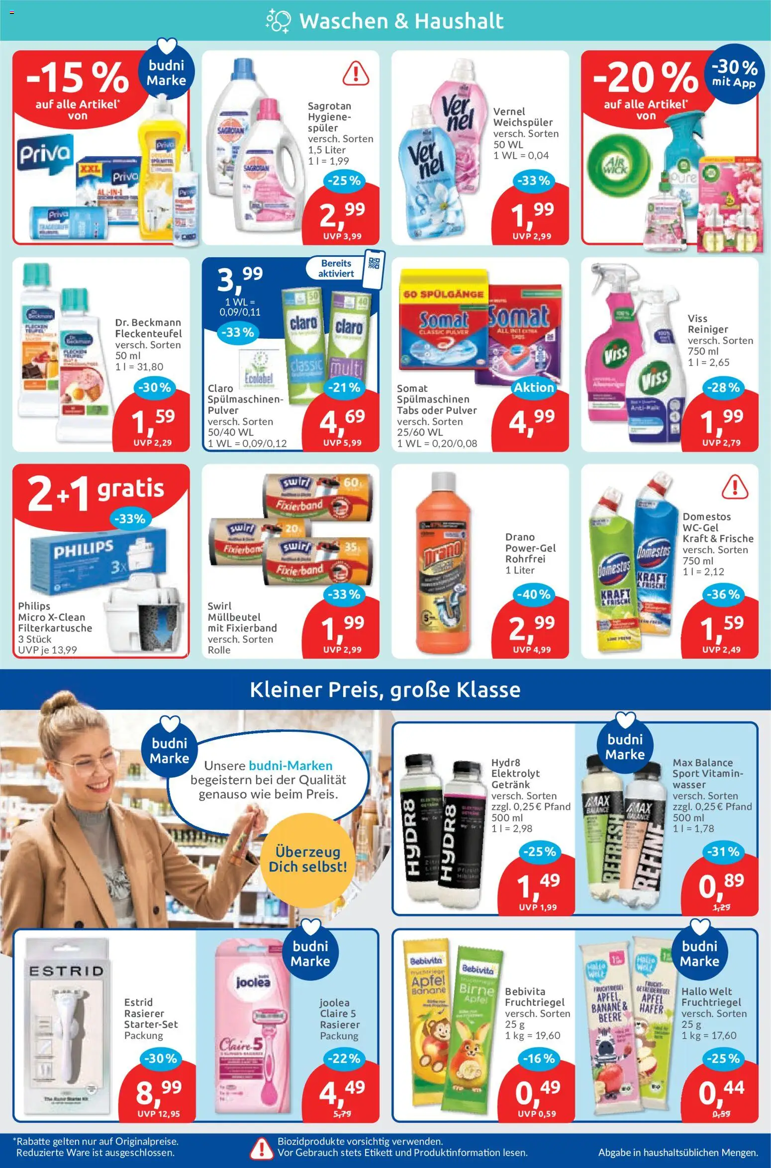 Budni Prospekt – gültig ab 15.06.2026 | Seite: 4 | Produkte: Äpfel, Wasser, Birne, Vernel