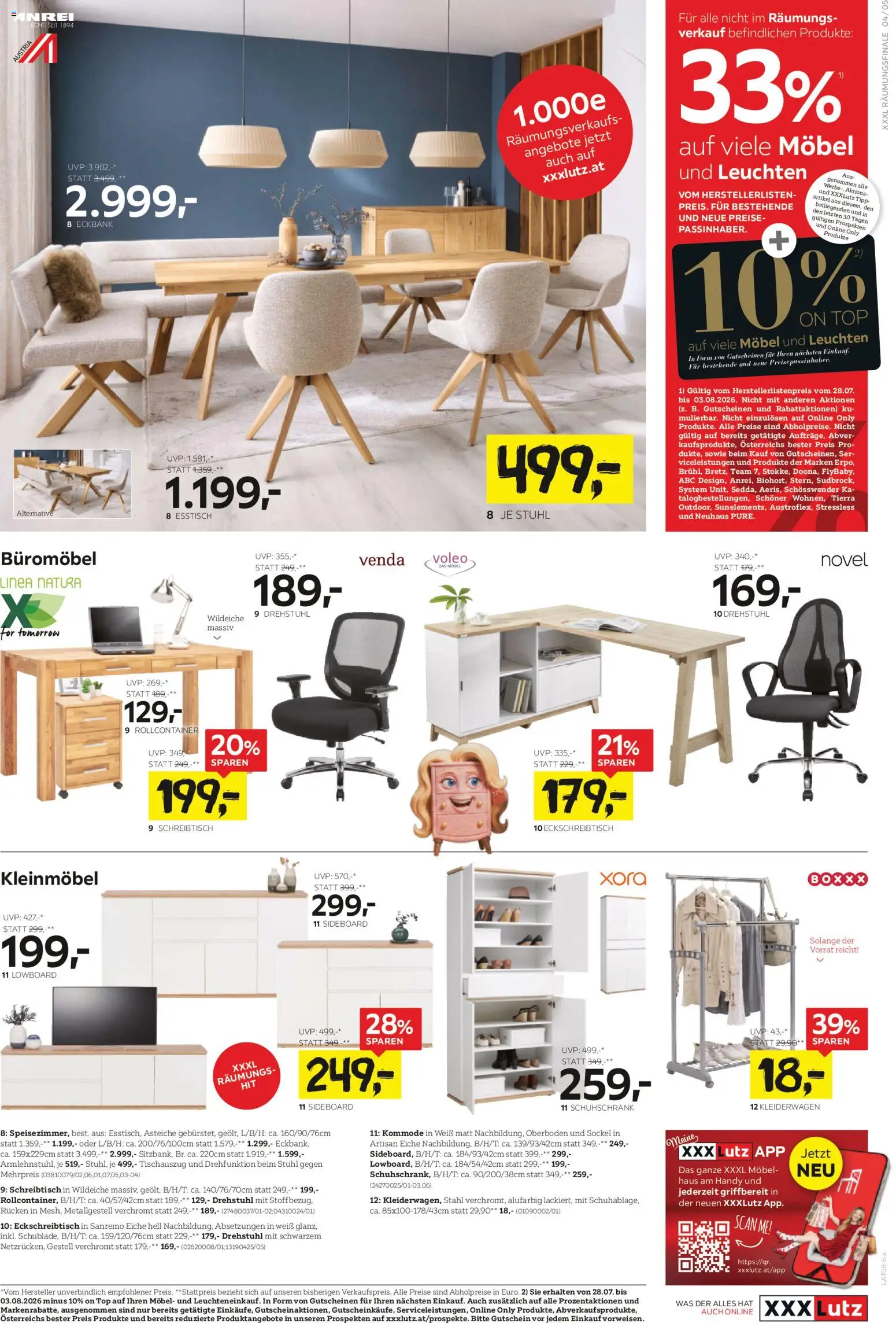 XXXLutz Räumungfinale bis 77% gültig ab 28.07.2026 | Seite: 5 | Produkte: Kommode, Stuhl