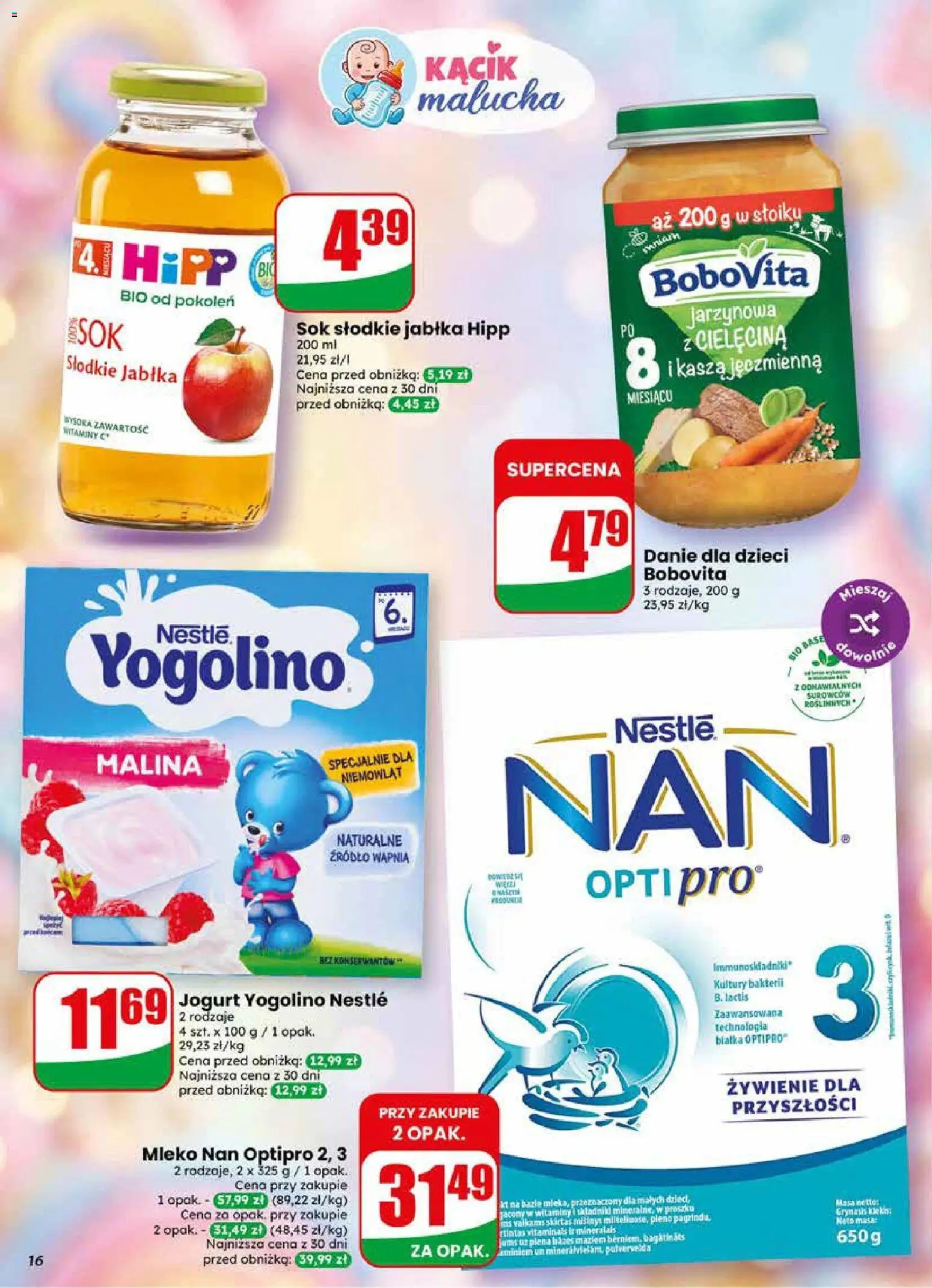 Dino gazetka od 10.06.2026 | Strona: 16 | Produkty: Malina, Mleko nan, Mleko, Sok