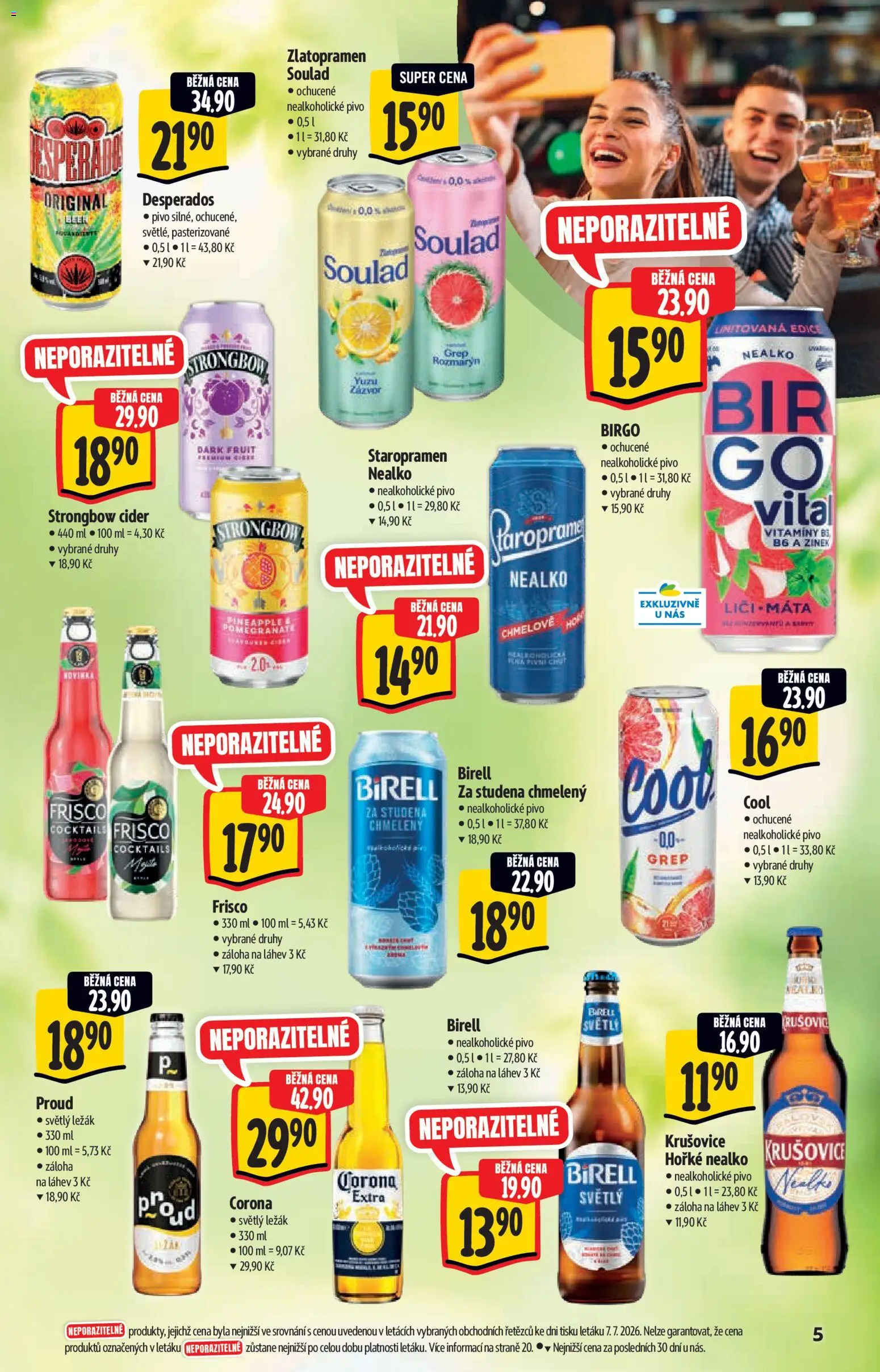 Albert katalog - Hypermarket od 15.07.2026 | Strana: 5 | Produkty: Staropramen, Desperados, Frisco, Nealkoholické pivo