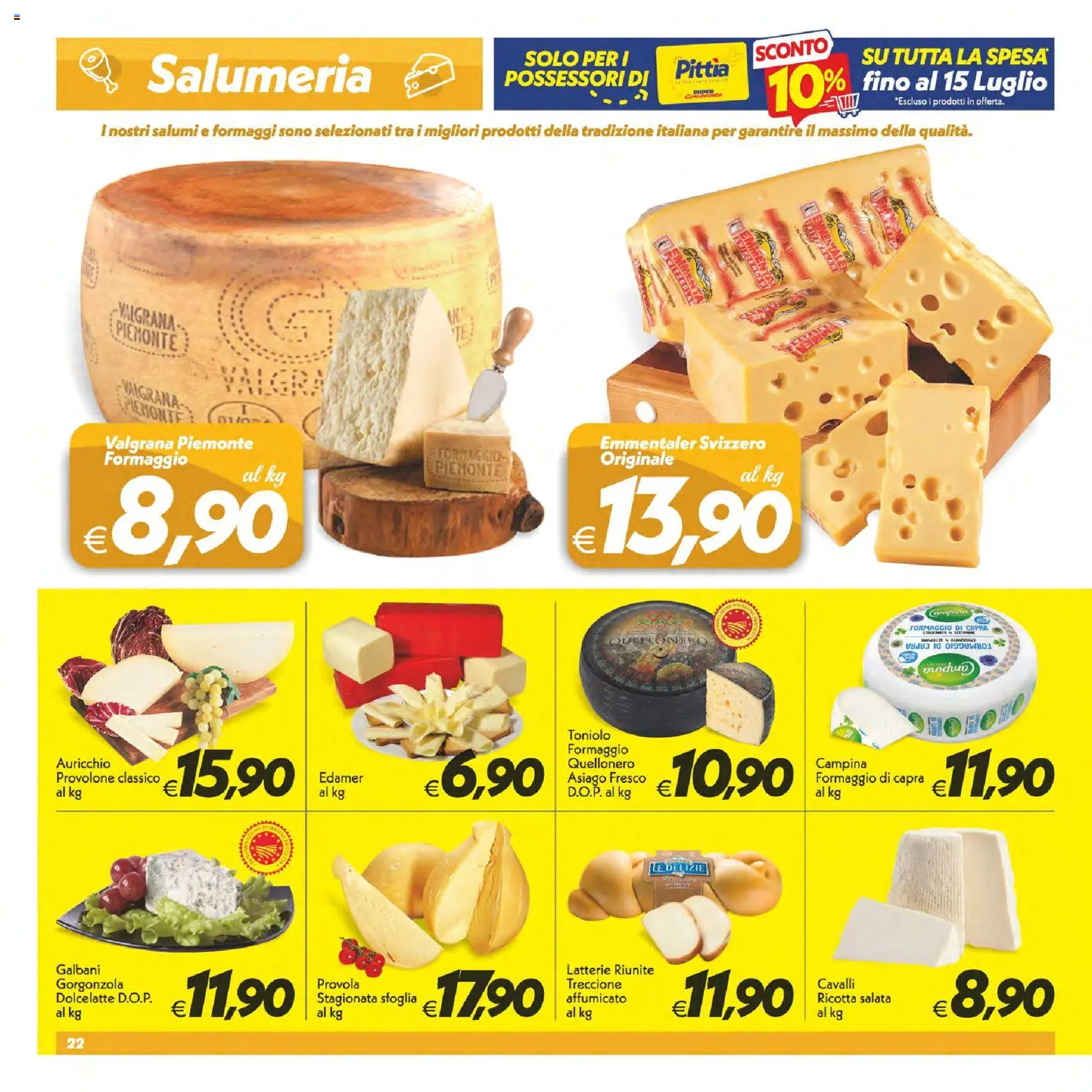 Volantino SuperConveniente del 02/07/2026 | Pagina: 22 | Prodotti: Formaggio, Provola, Ricotta, Gorgonzola