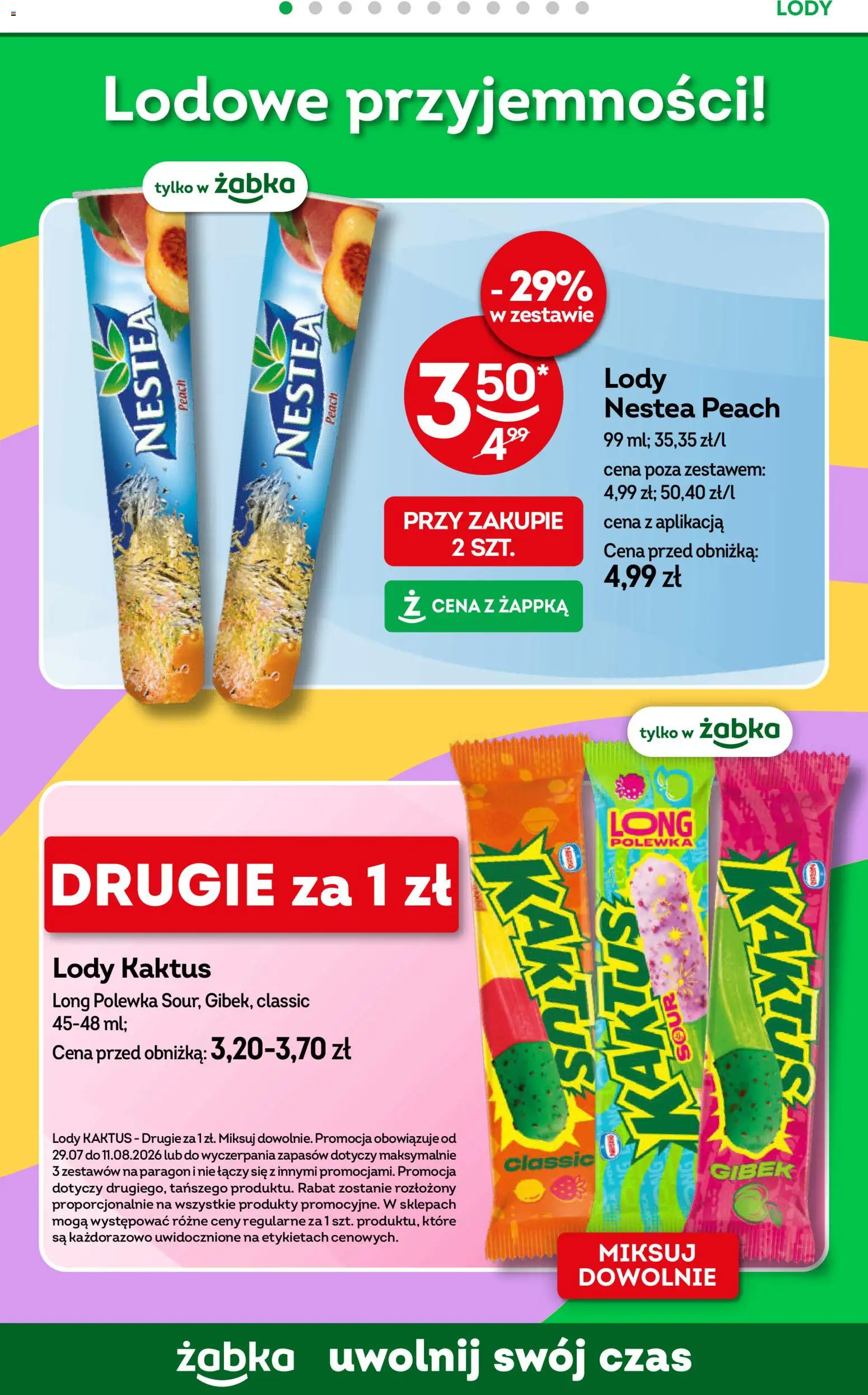 Żabka gazetka od 29.07.2026 | Strona: 48 | Produkty: Lody Kaktus, Lody