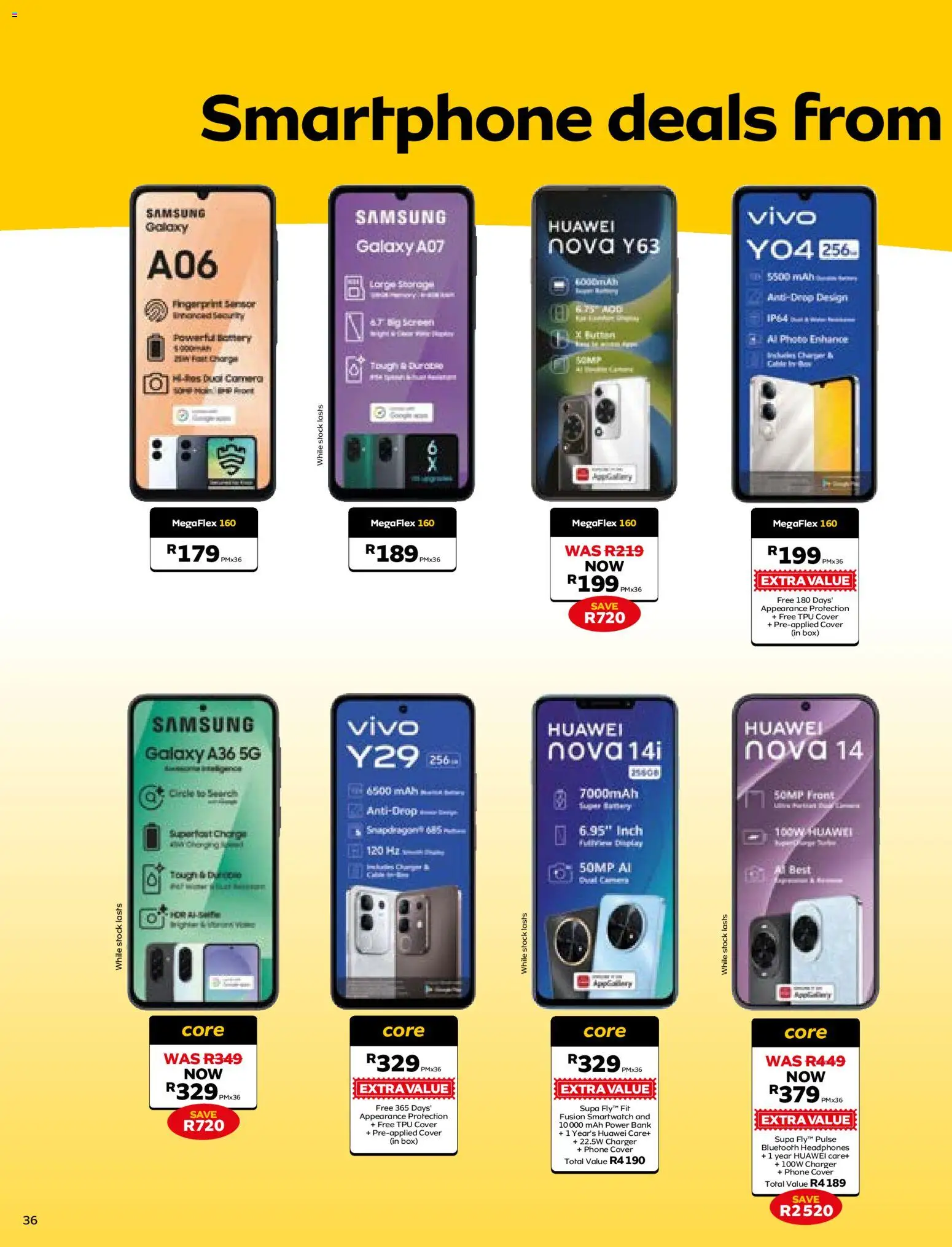 New MTN catalogue – valid from 07/08/2026 | Page: 36 | Products: Phone, Smartphone, Headphones, Box