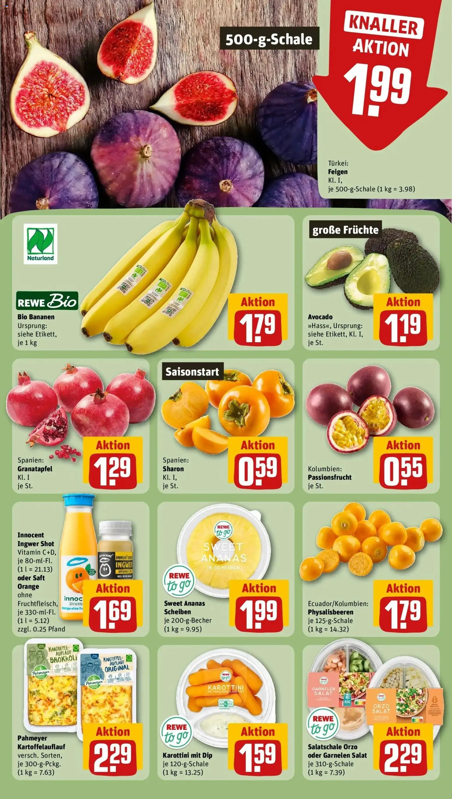 REWE Prospekt ab 28.09.2026 zum Blättern » Angebote | Seite: 12 | Produkte: Garnelen, Saft, Feigen, Salat