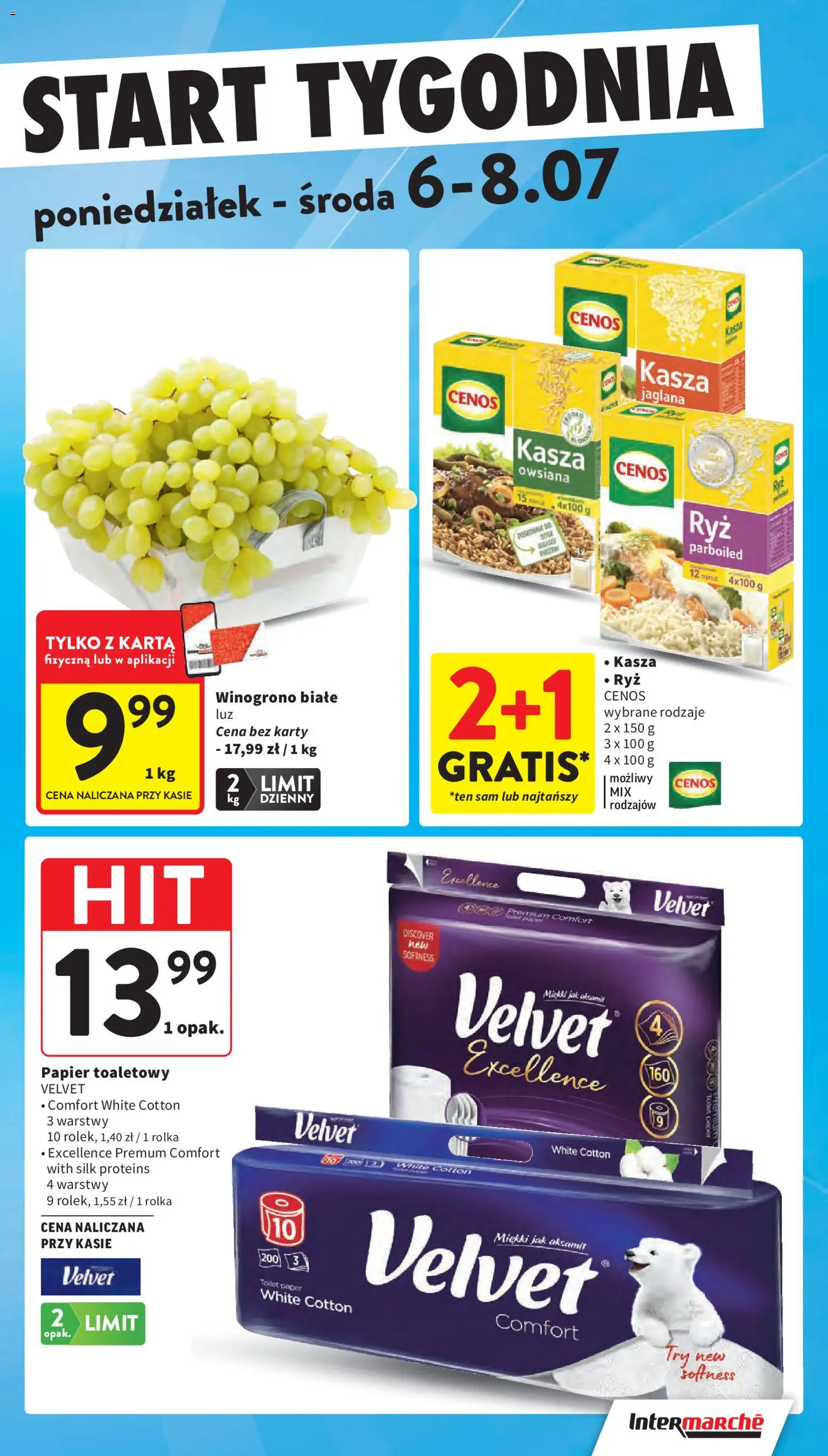 Intermarche gazetka od 02.07.2026 | Strona: 43 | Produkty: Karta, Winogrono, Ryż, Kasza owsiana