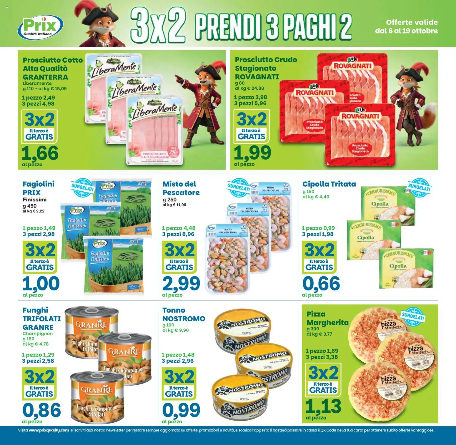 Volantino Prix del 06/10/2026 | Pagina: 4 | Prodotti: Prosciutto Crudo, Prosciutto Cotto, Funghi, Tonno