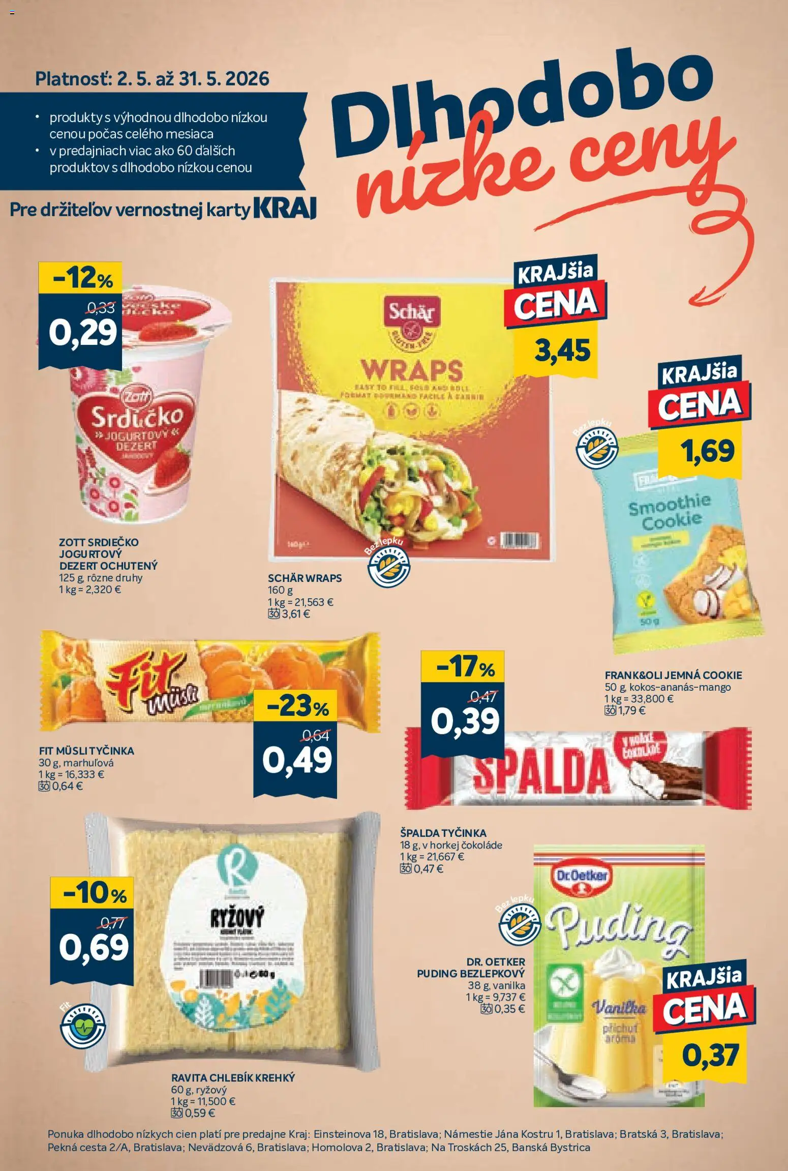 Nové Kraj akcie – leták je platný od 21.05.2026 | Strana: 16 | Produkty: Puding