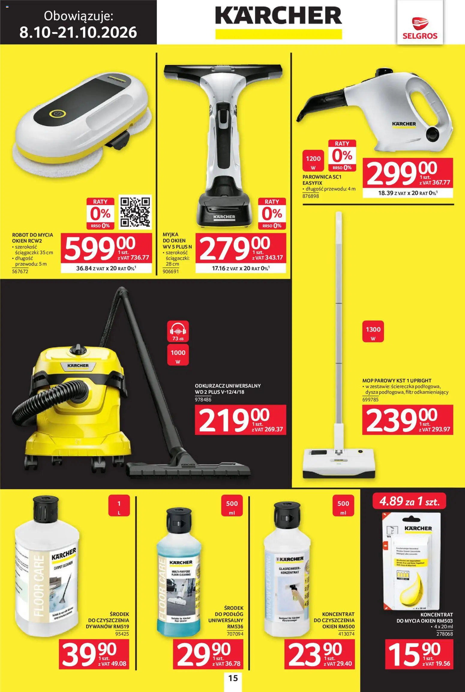 Selgros cash&carry gazetka - Elektro od 08.10.2026 | Strona: 15 | Produkty: Odkurzacz, Robot, Cleaner, Mop