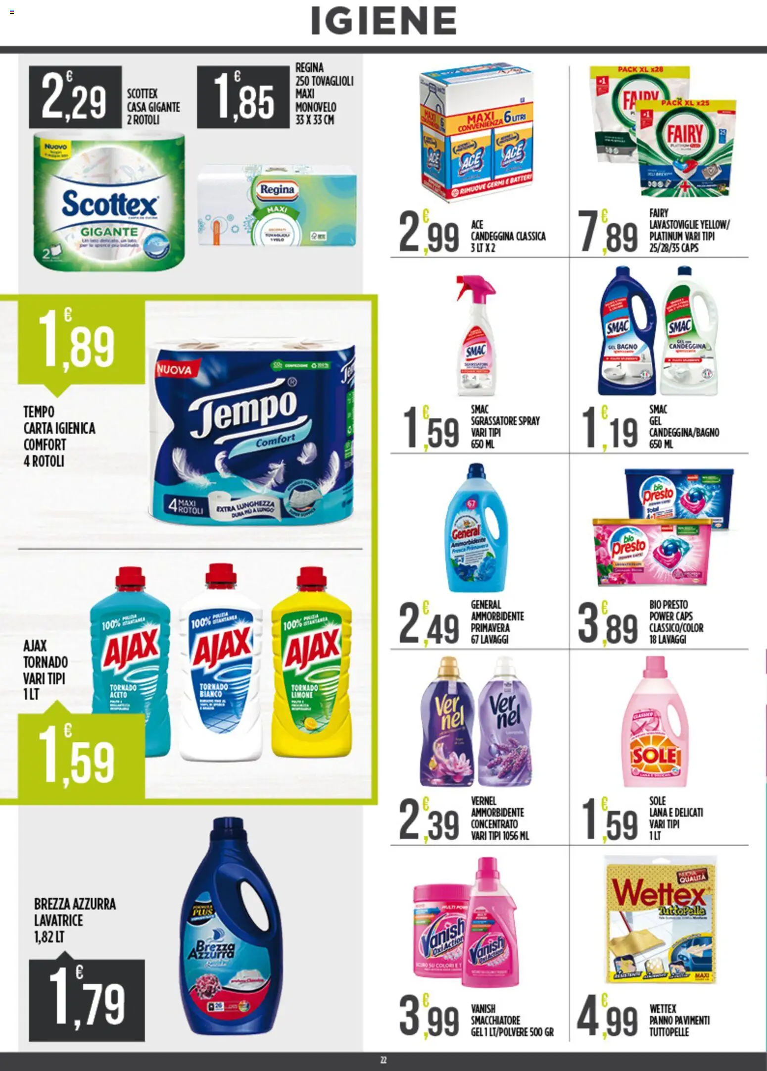 Volantino Euroesse del 18.05.2026 | Pagina: 22 | Prodotti: Carta igienica, Sgrassatore, Limone, Bagno