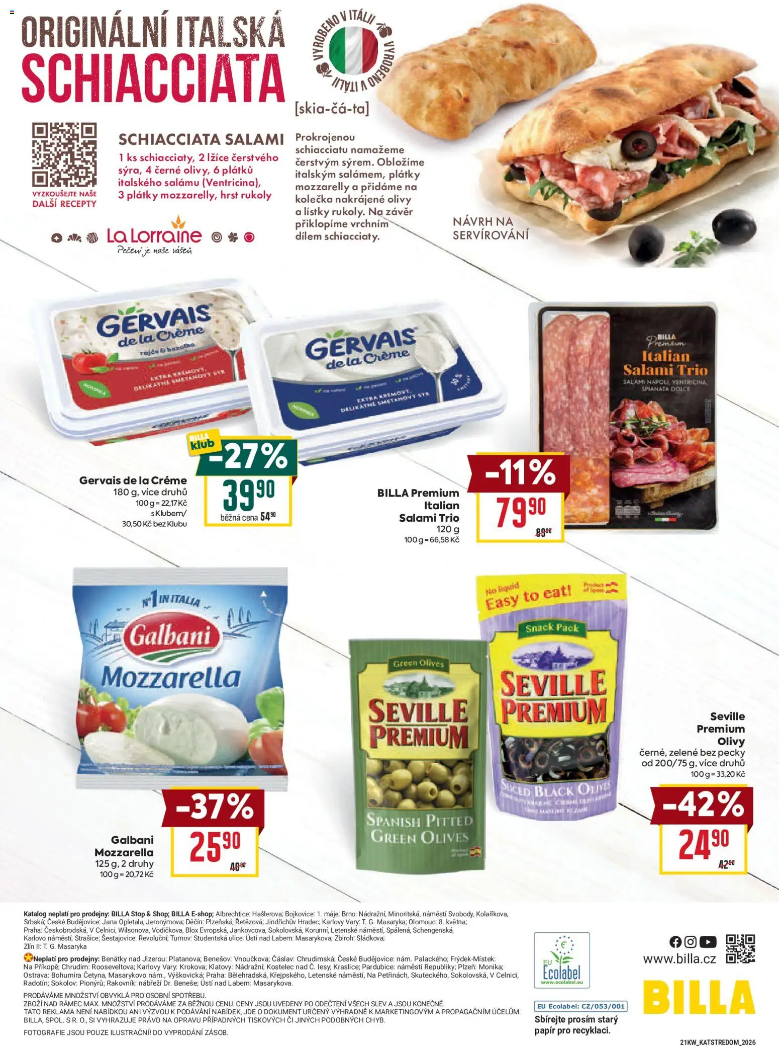 Billa leták - Bohatá chuť středomoří od 20.05.2026 | Strana: 30 | Produkty: Lžíce, Gervais, Olivy, Mozzarella