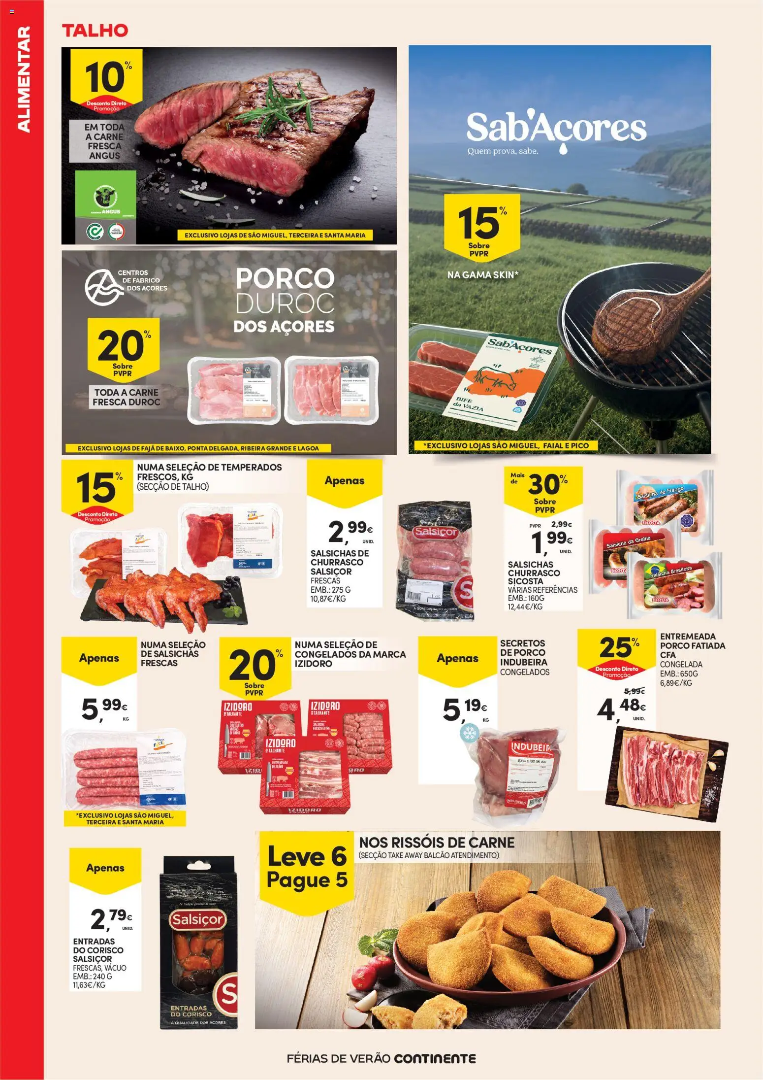 Continente - Açores Férias de Verão │ válido de 16.06.2026 | Página: 12 | Produtos: Frango, Salsicha, Carne