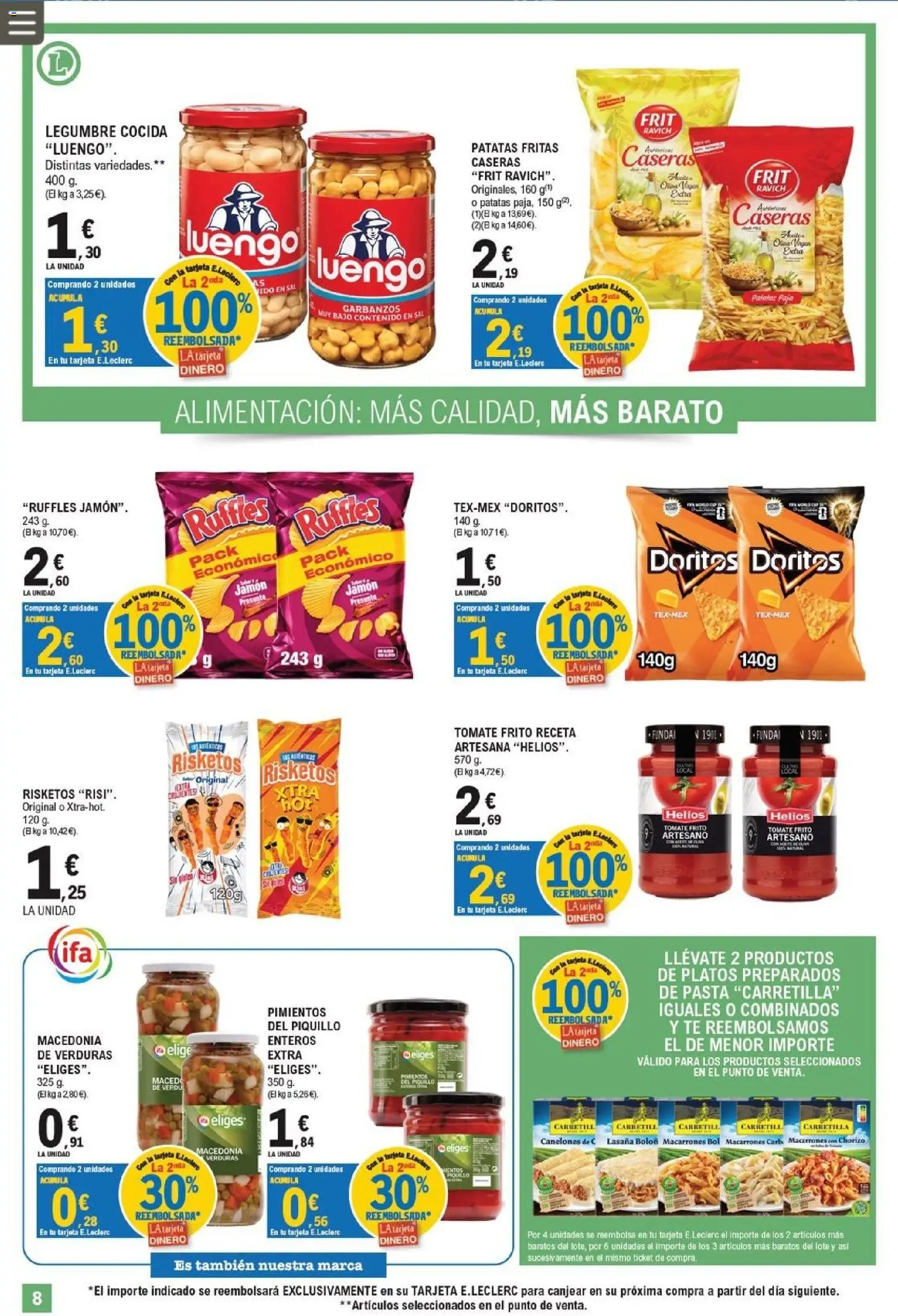 E.Leclerc Pamplona │ válido desde el 12/08/2026 | Página: 8 | Productos: Verduras, Jamón, Té, Patatas