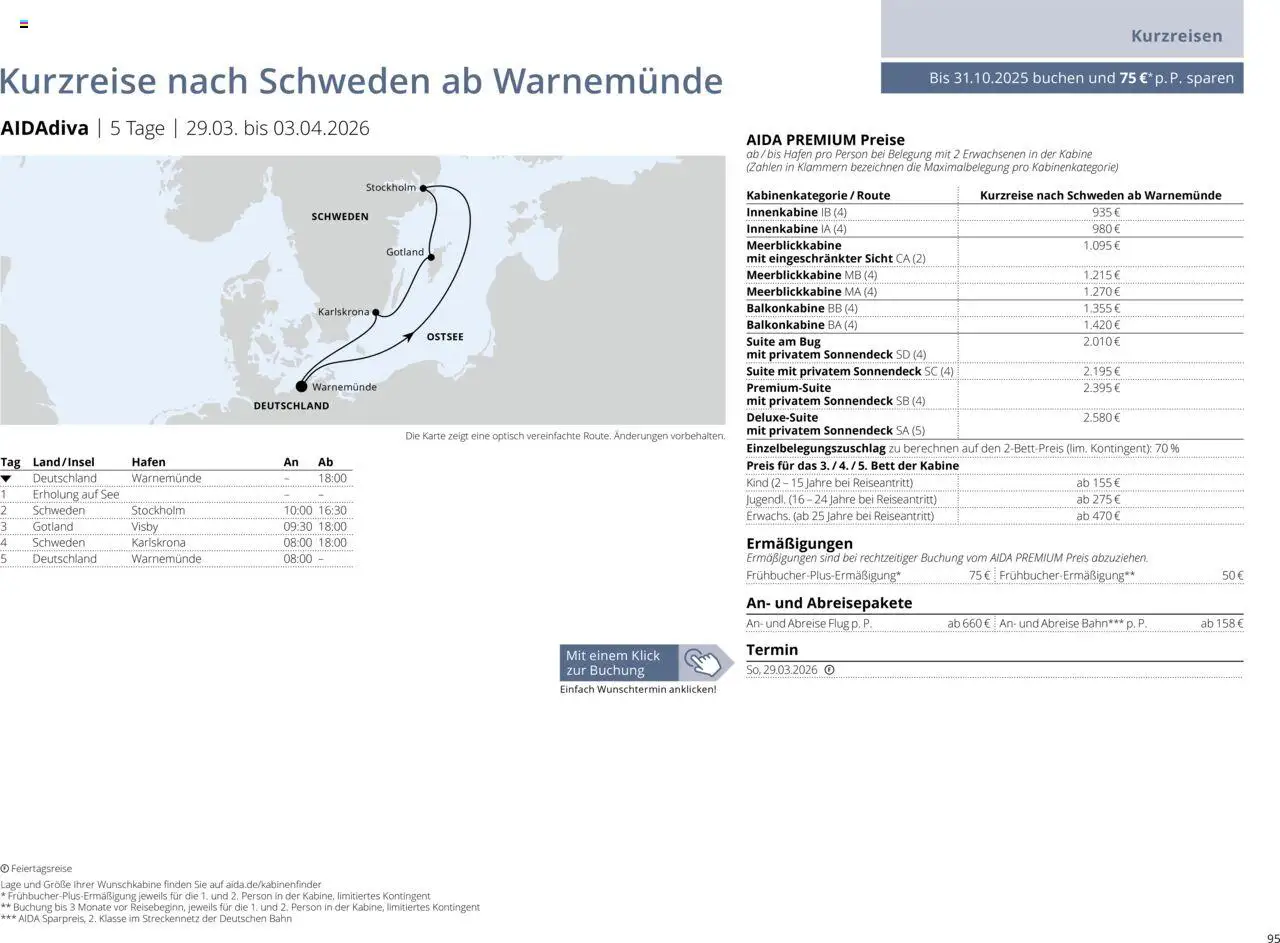 Aida Sommer 2026 – gültig ab 01.03.2026 | Seite: 95 | Produkte: Bett