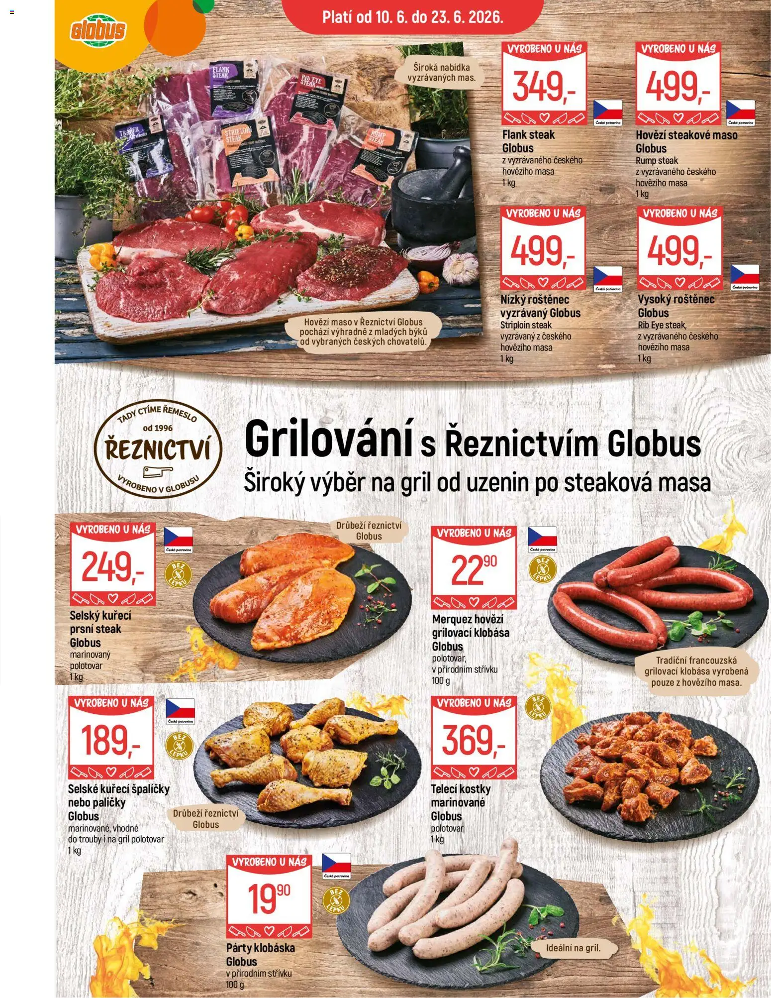 Globus leták - Trmice od 10.06.2026 | Strana: 14 | Produkty: Hovězí, Grilování, Hovězí maso, Gril