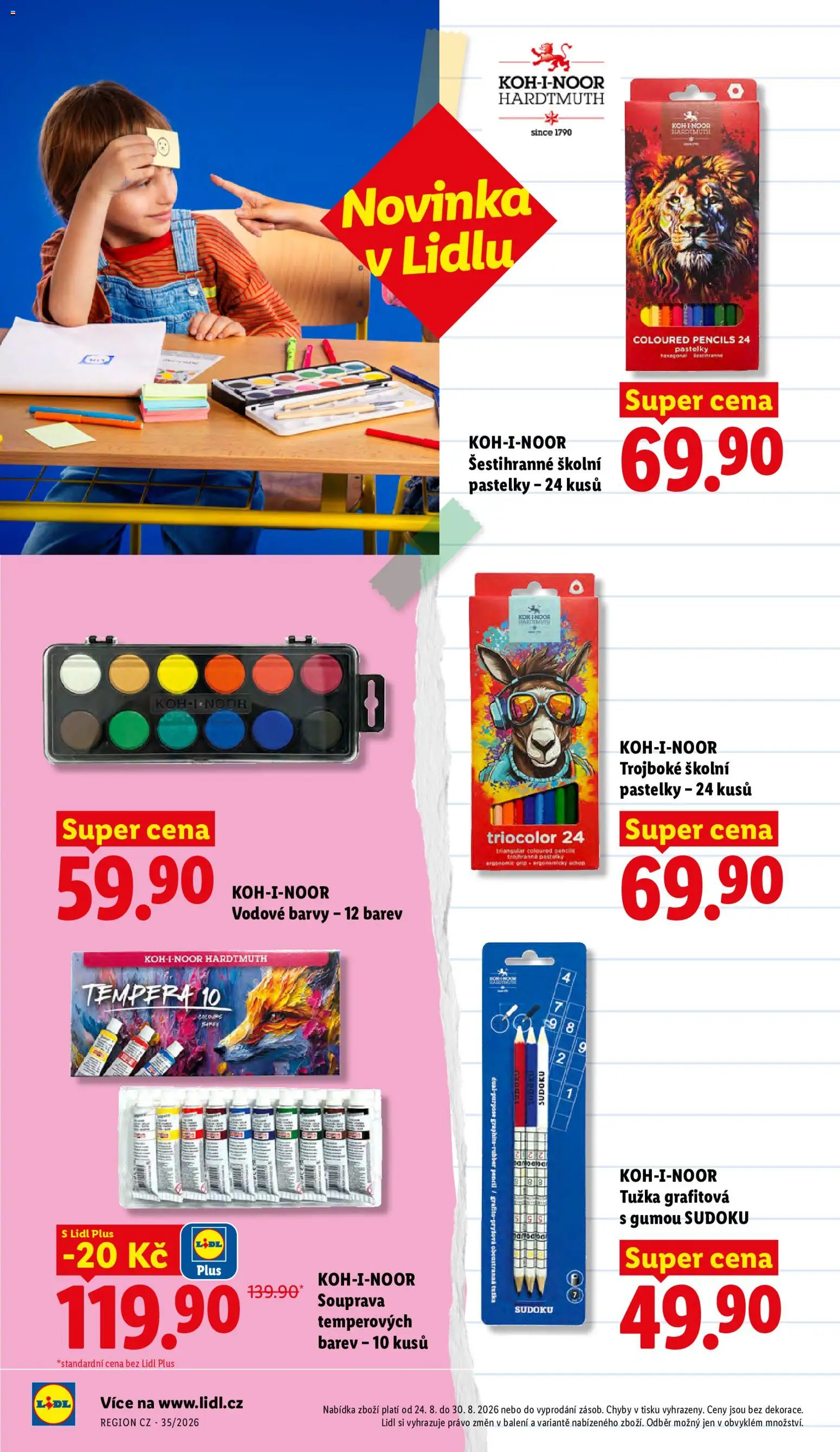Lidl leták - Škola od 04.08.2026 | Strana: 26 | Produkty: Pastelky, Barvy, Tužka