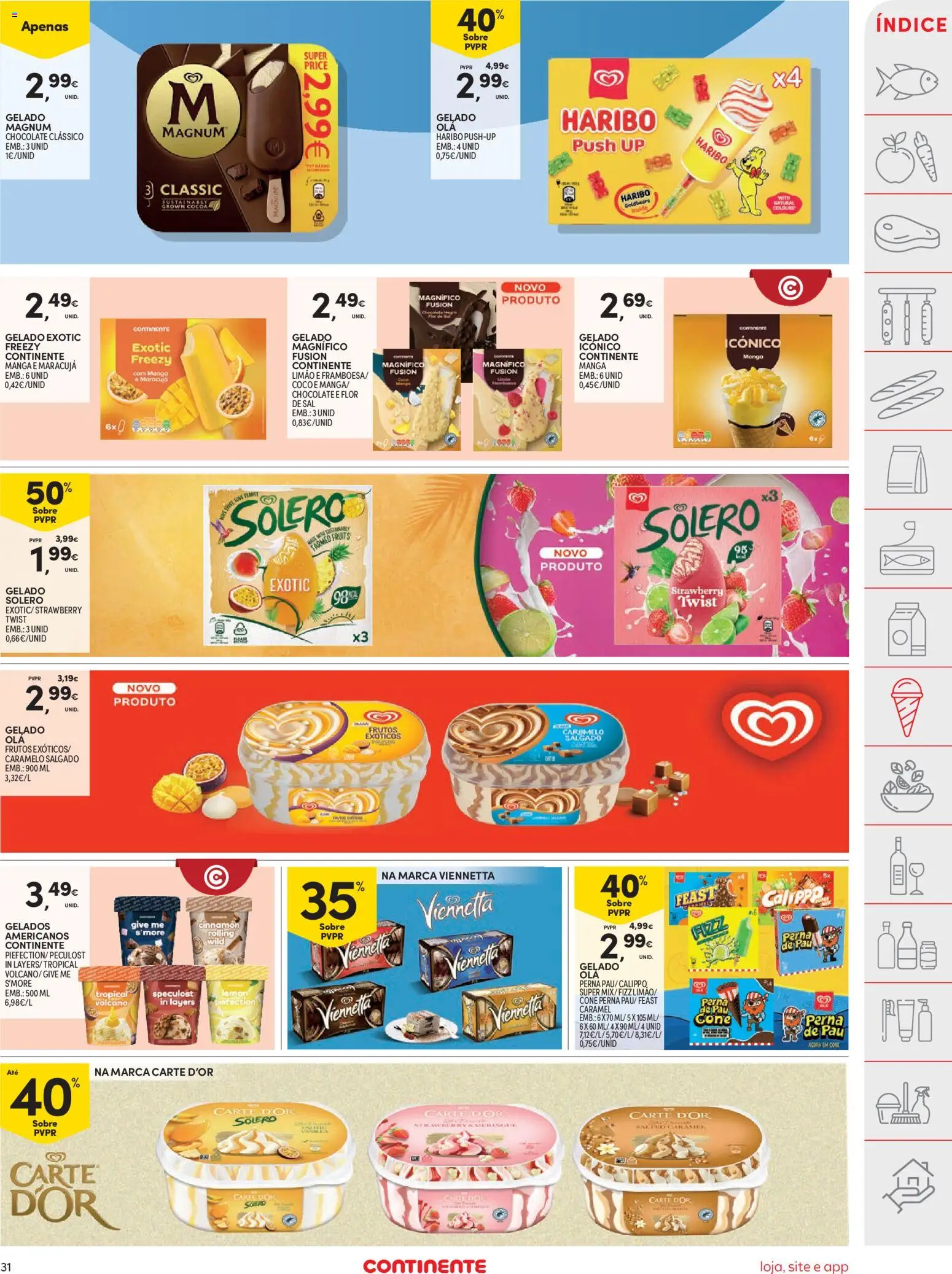 Continente folheto │ válido de 23/06/2026 | Página: 33 | Produtos: Sal, Gelado, Chocolate