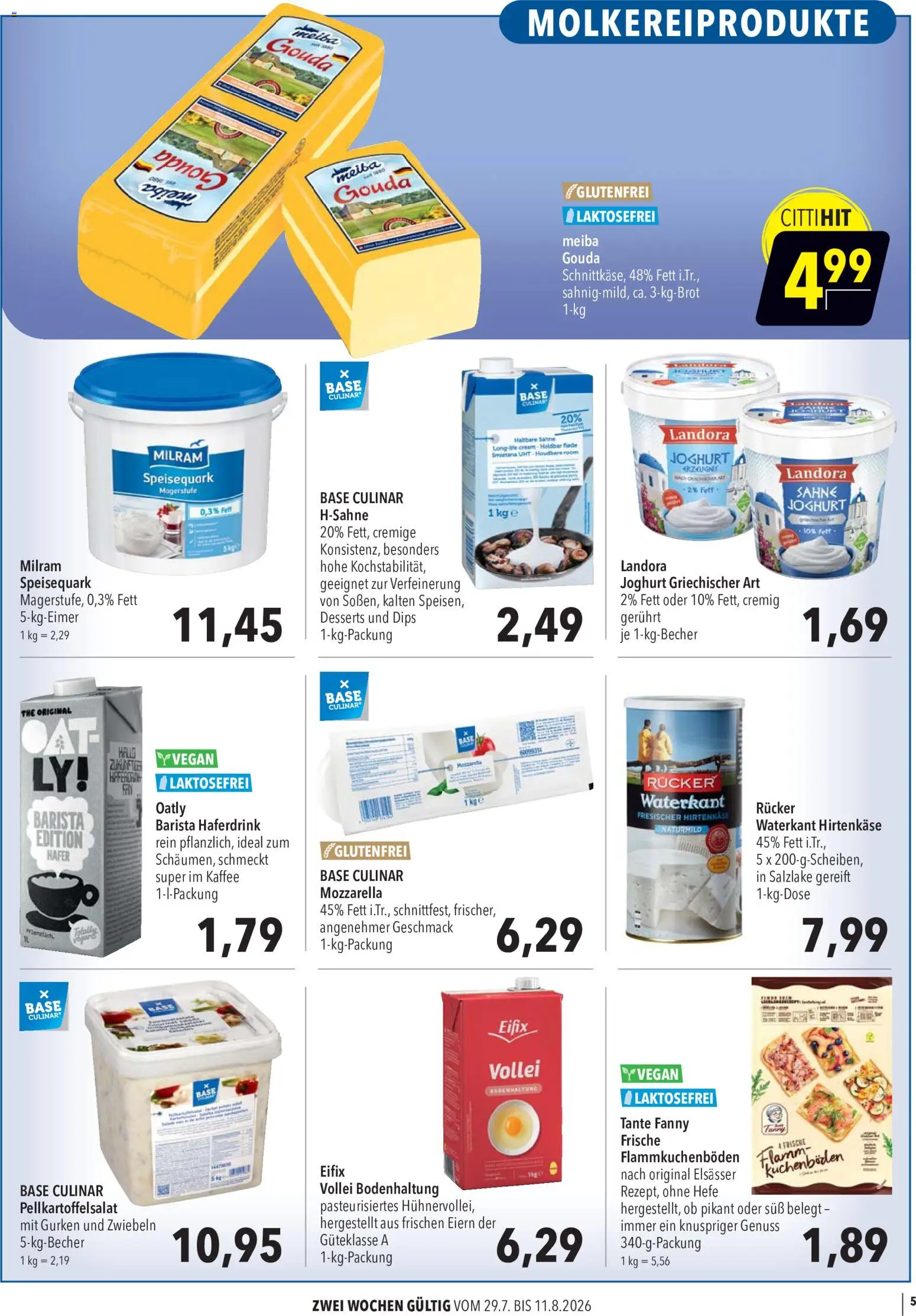 CITTI Markt Aktuelle Angebote für Profis – gültig ab 29.07.2026 | Seite: 5 | Produkte: Joghurt, Zwiebeln, Sahne, Speisequark
