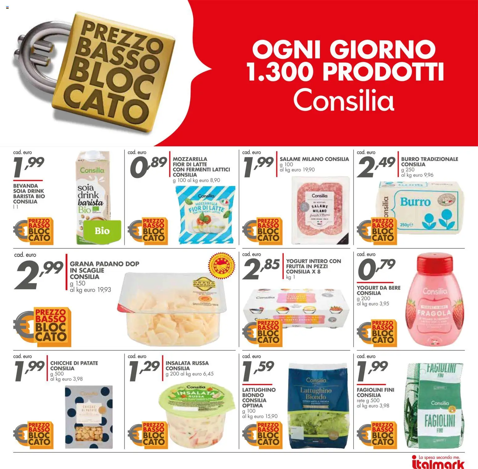 Volantino Italmark del 12/08/2026 | Pagina: 20 | Prodotti: Yogurt, Burro, Fagiolini, Insalata russa