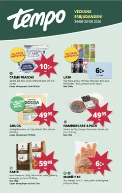 Tempo erbjudanden - Förhandsvisning av reklamblad från butik Tempo aktuell från 24/08/2026