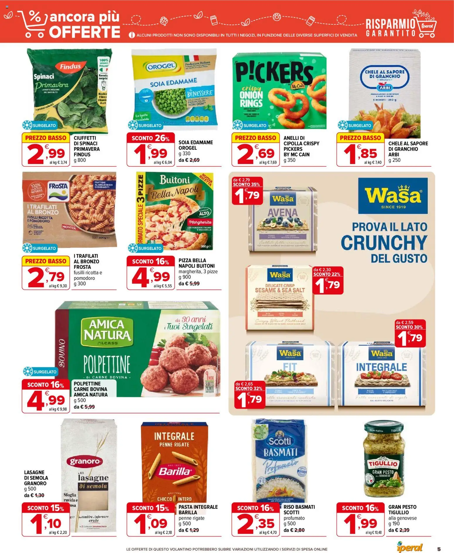 Volantino Iperal del 06.05.2026 | Pagina: 5 | Prodotti: Riso Basmati, Fiocchi, Spinaci, Pesto