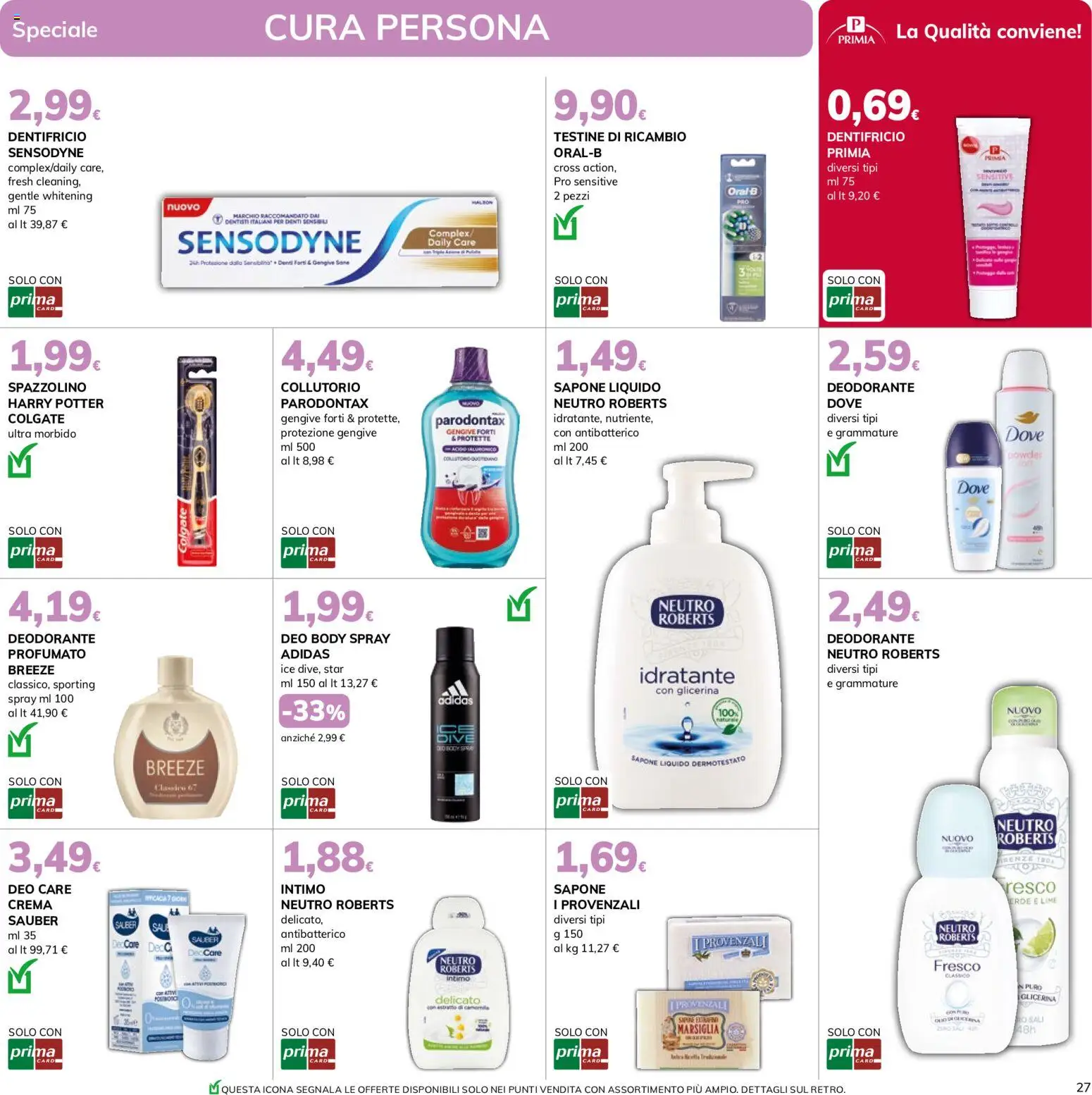 Volantino Basko del 15/09/2026 | Pagina: 27 | Prodotti: Crema, Dentifricio, Spazzolino, Intimo