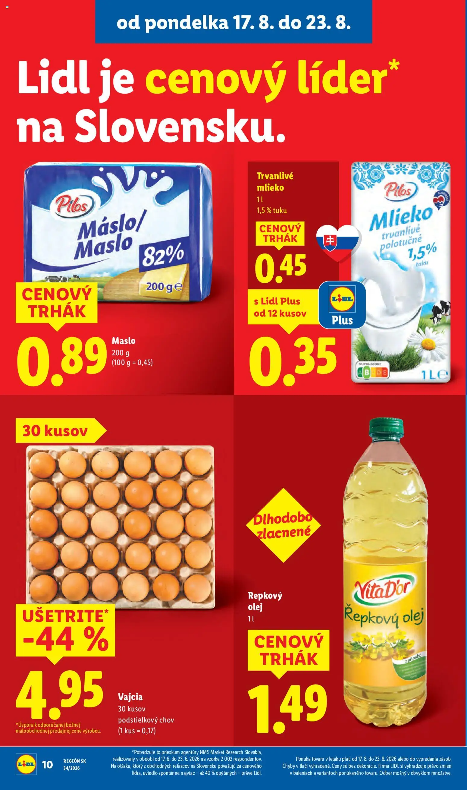 Nové Lidl akcie – leták je platný od 17.08.2026 | Strana: 14 | Produkty: Maslo, Mlieko, Olej, Repkový olej