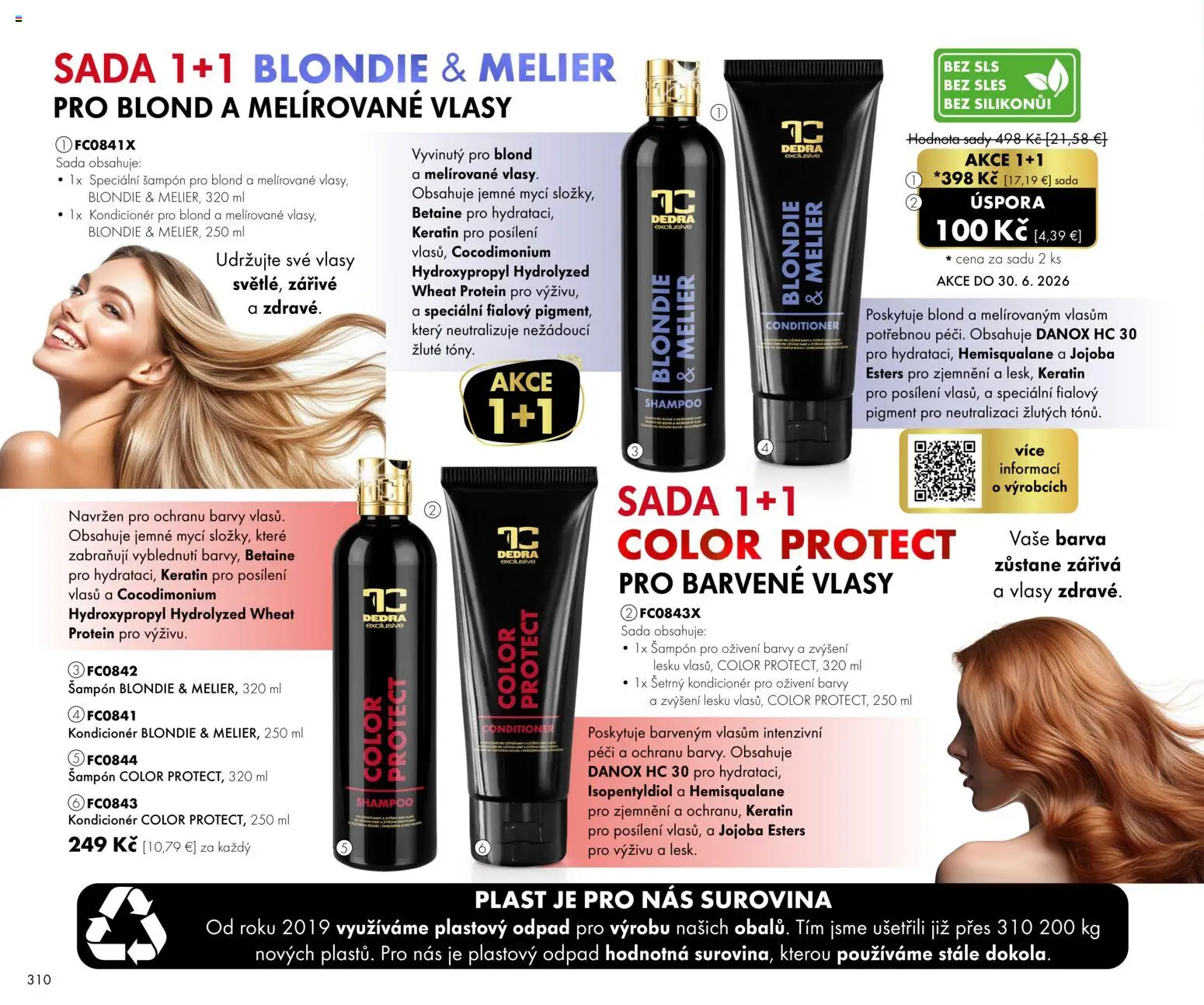 Nové Dedra akcie – leták je platný od 01.06.2026 | Strana: 10 | Produkty: Protein, Šampón, Kondicionér