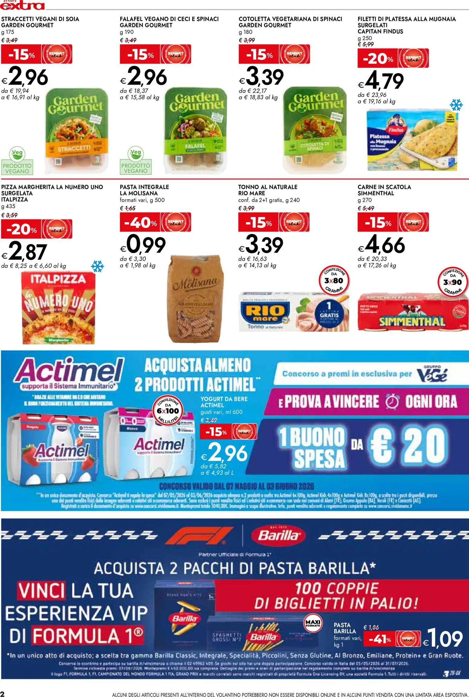 Volantino bennet del 14.05.2026 | Pagina: 2 | Prodotti: Spinaci, Falafel, Tonno, Scatola