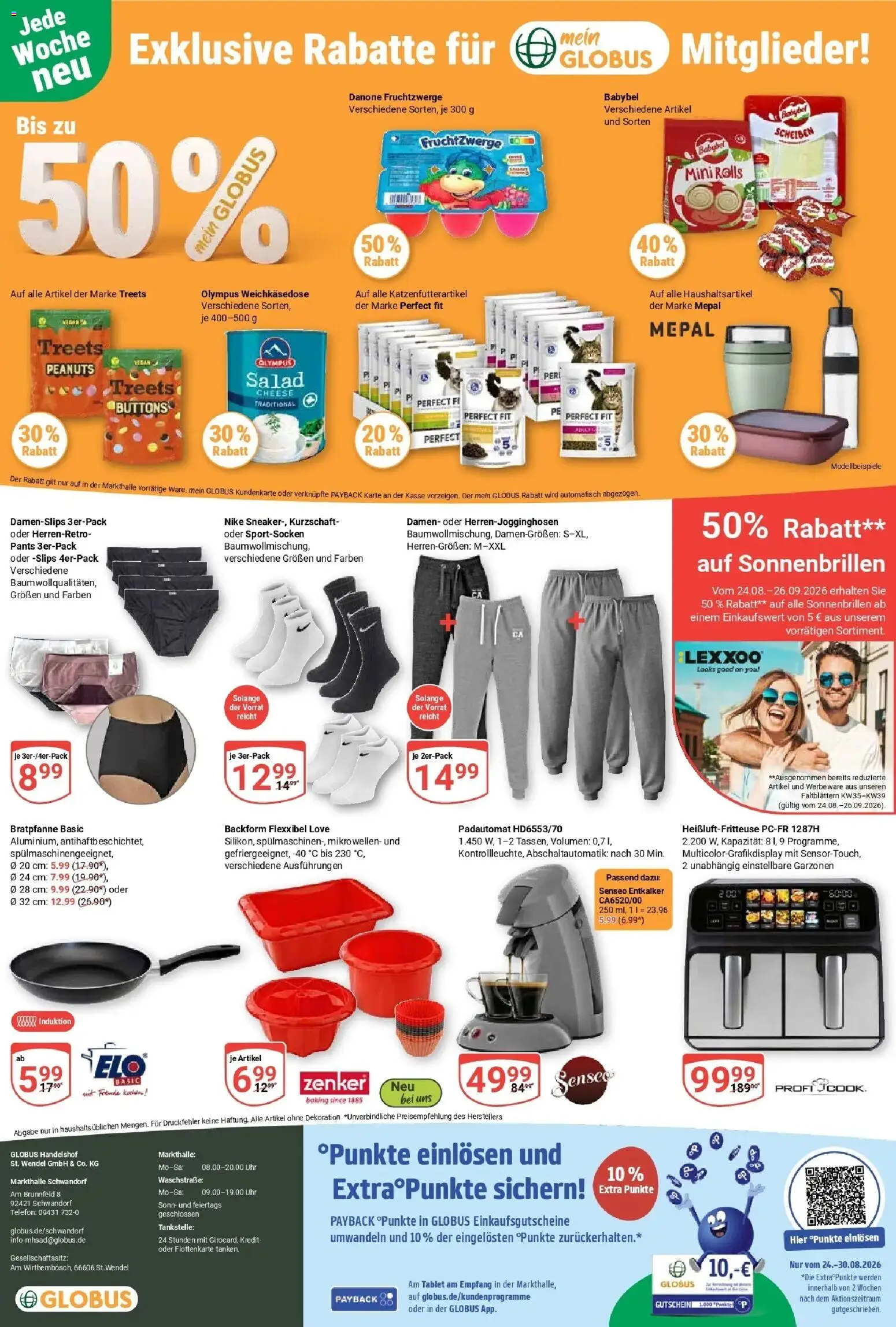 Globus Prospekt Schwandorf (ab 24.08.2026) » Angebote online | Seite: 23 | Produkte: Fruchtzwerge, Babybel, Heißluftfritteuse, Tablet