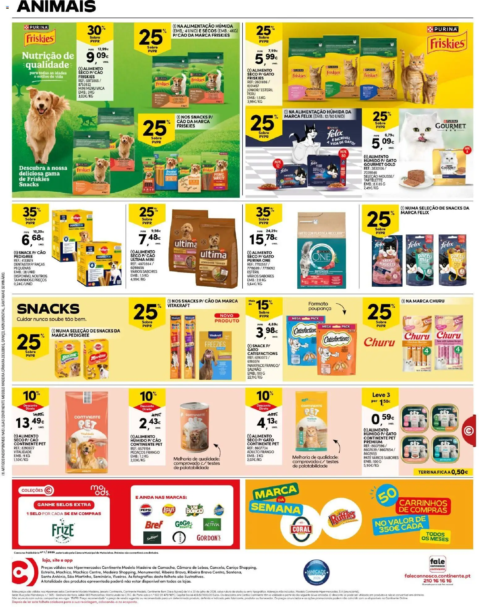 Continente Madeira │ válido de 14/07/2026 | Página: 16 | Produtos: PC, Purina one, Peru, Salmão