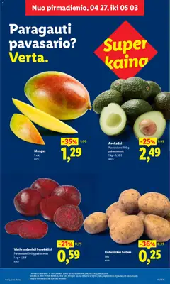 LIDL leidinys galioja nuo 27.04.2026 | Puslapis: 5 | Prekių: Avokadai, Bulvės, Krepšelis