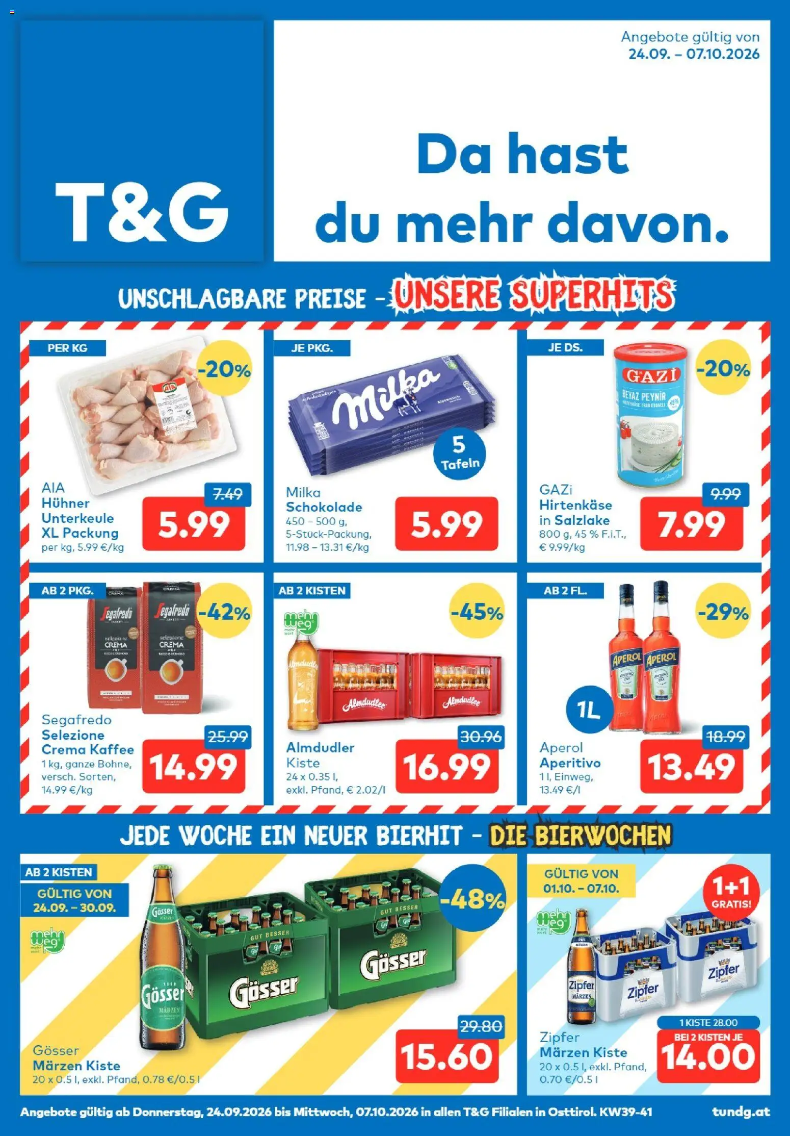 Tg Donnerstag, 24. September Aktionspreise