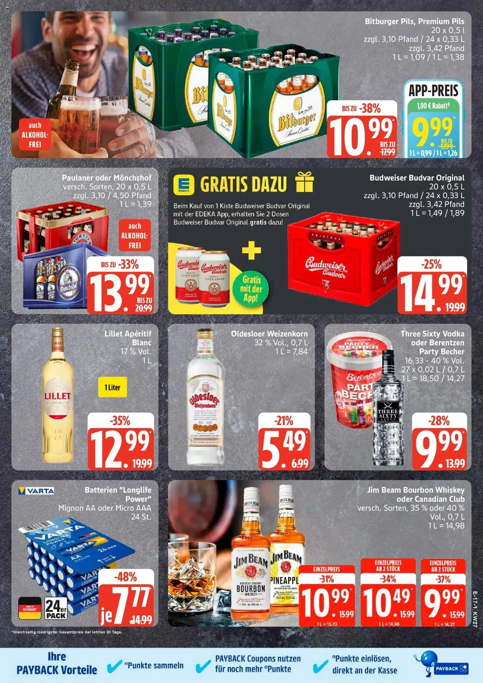 Edeka - EDEKA: Wochenangebote – gültig ab 28.06.2026 | Seite: 18 | Produkte: Bitburger, Monchshof, Oldesloer, Bourbon