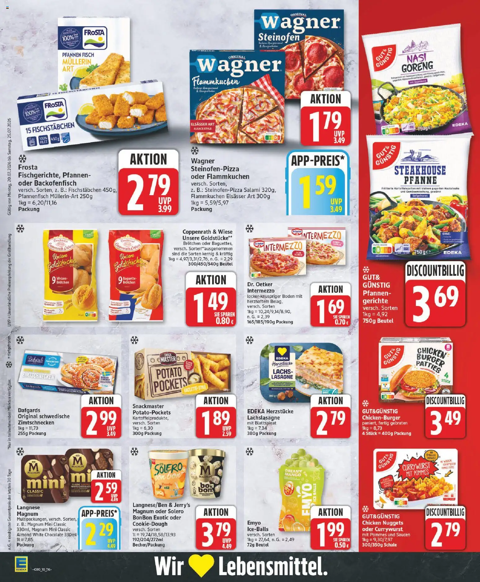 Edeka Prospekt – gültig ab 20.07.2026 | Seite: 10 | Produkte: Baguette, Fisch, Fischstabchen, Salami