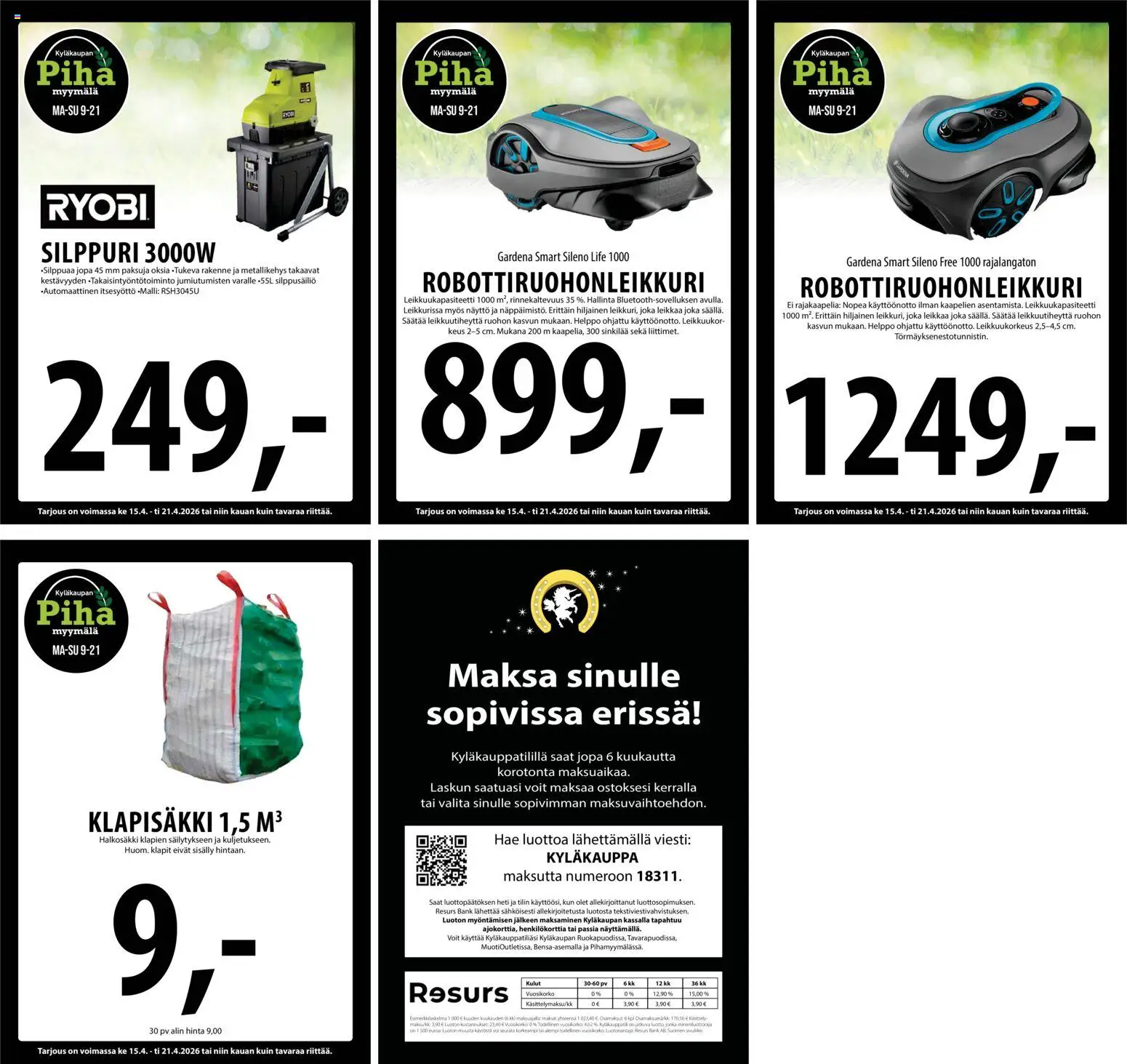 Tuuri tarjoukset – voimassa 15.04.2026 alkaen | Sivu: 27 | Tuotteet: Silppuri, Robottiruohonleikkuri, Voi, Näyttö