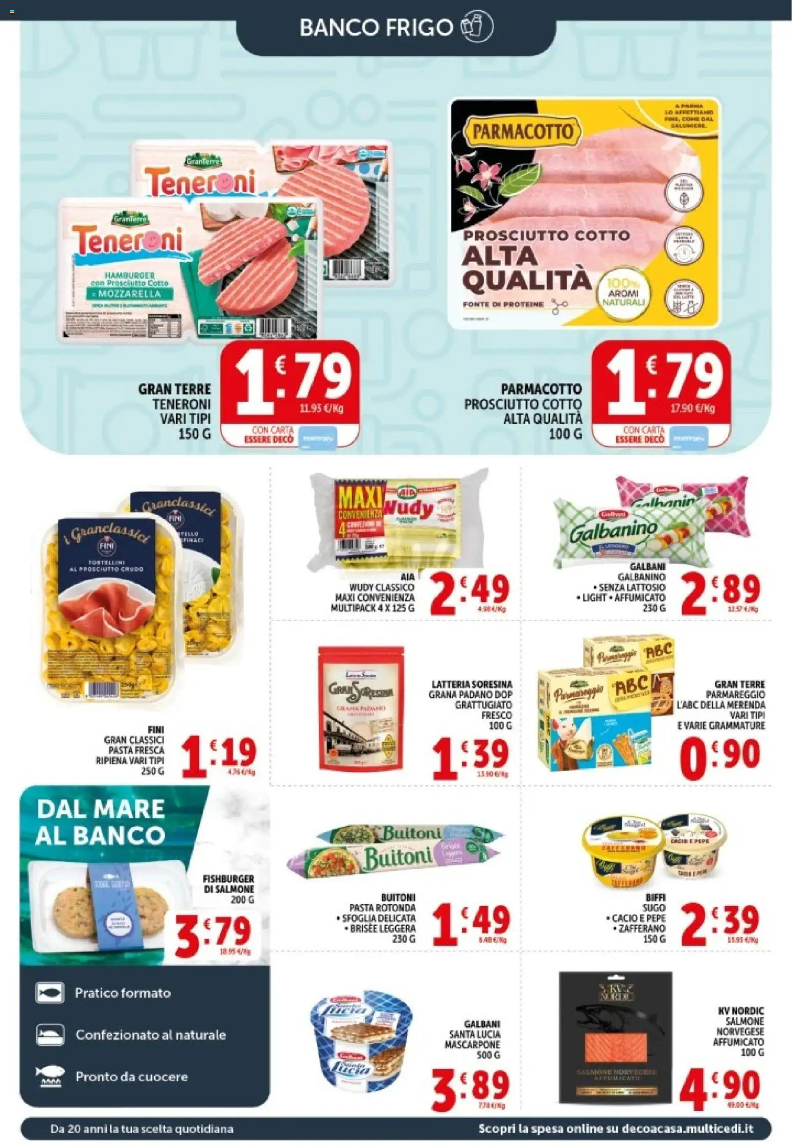 Volantino Decò del 20.05.2026 | Pagina: 10 | Prodotti: Prosciutto Crudo, Salmone, Prosciutto, Grana Padano