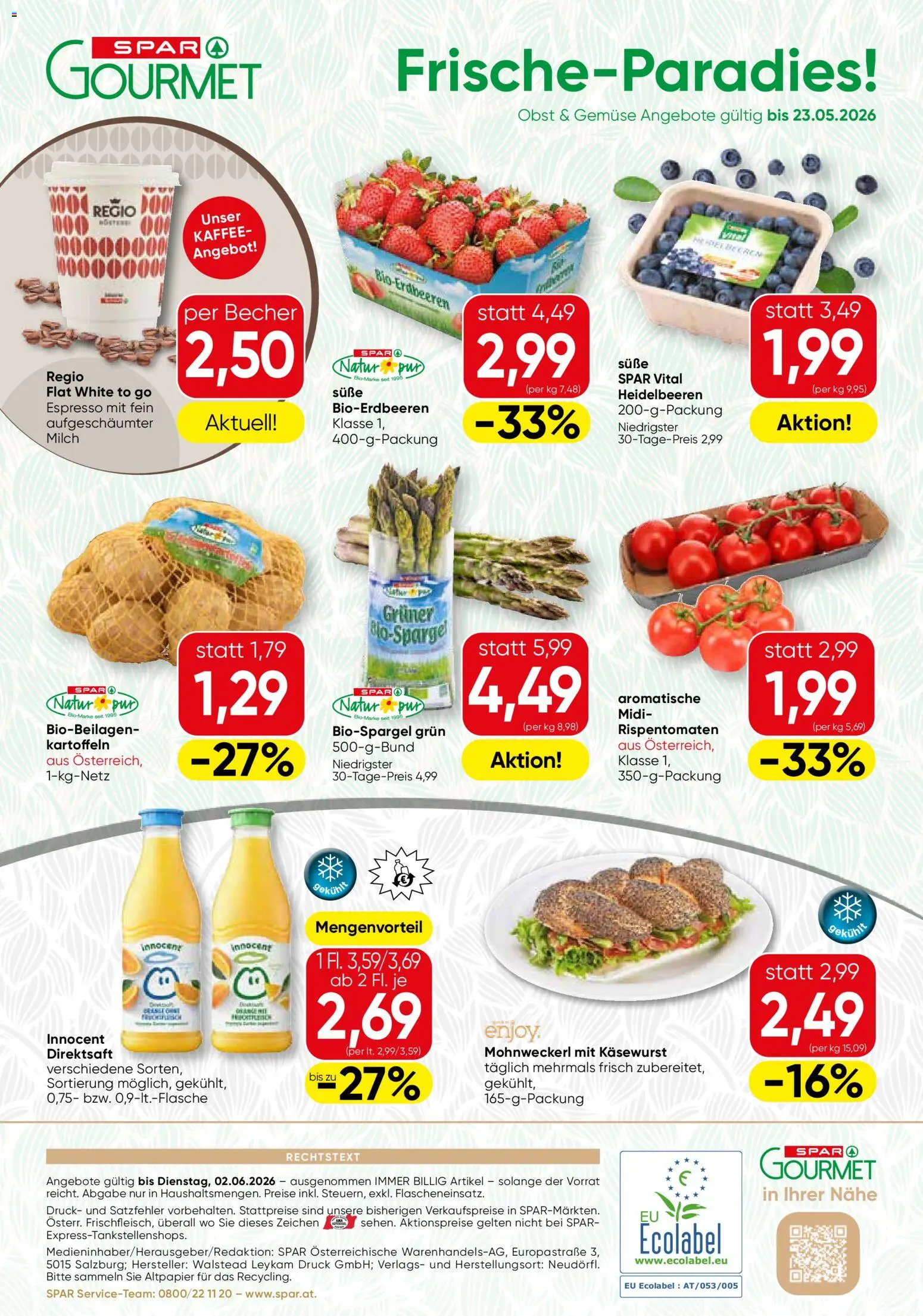 SPAR Gourmet Flugblatt gültig ab 21.05.2026 | Seite: 12 | Produkte: Kartoffeln, Gemüse, Obst, Kaffee