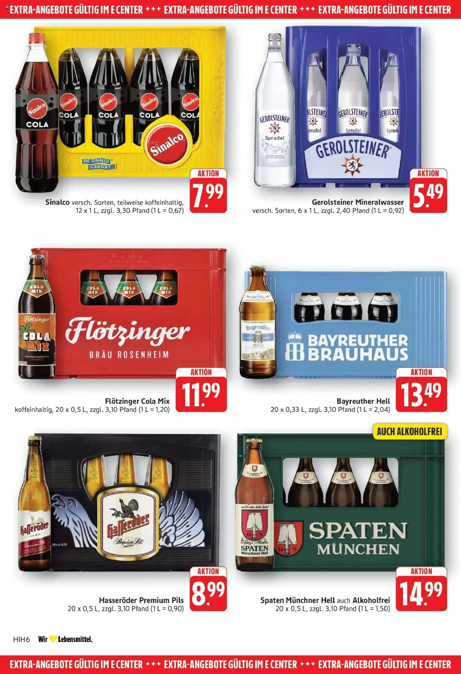 Edeka Prospekt Eislingen (ab 14.09.2026) » Angebote Online | Seite: 30 | Produkte: Sinalco, Bayreuther hell, Cola, Mineralwasser