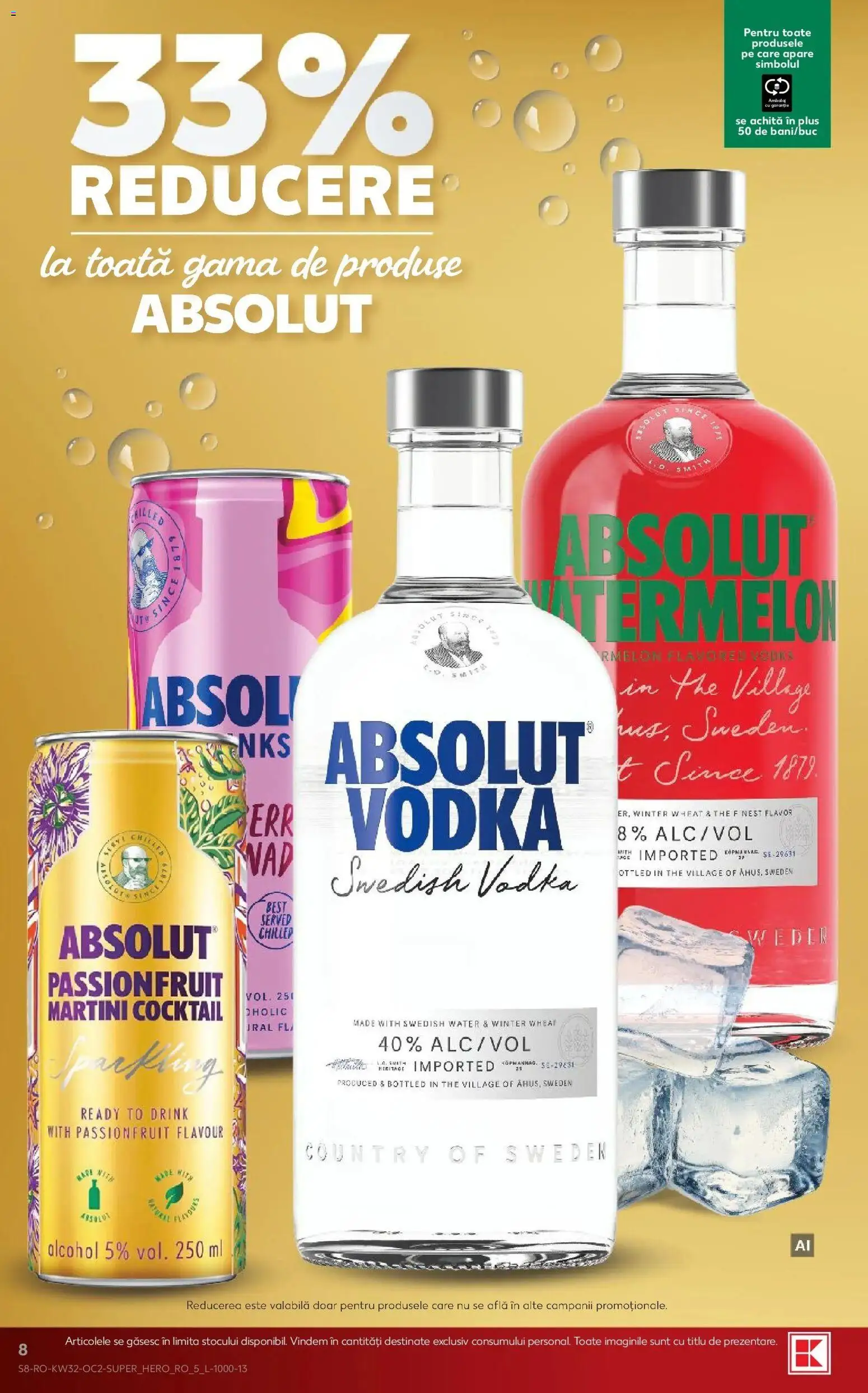 Noul catalog Kaufland – valabil de la 05.08.2026 | Pagină: 8 | Produse: Best, Martini, Absolut, Plus