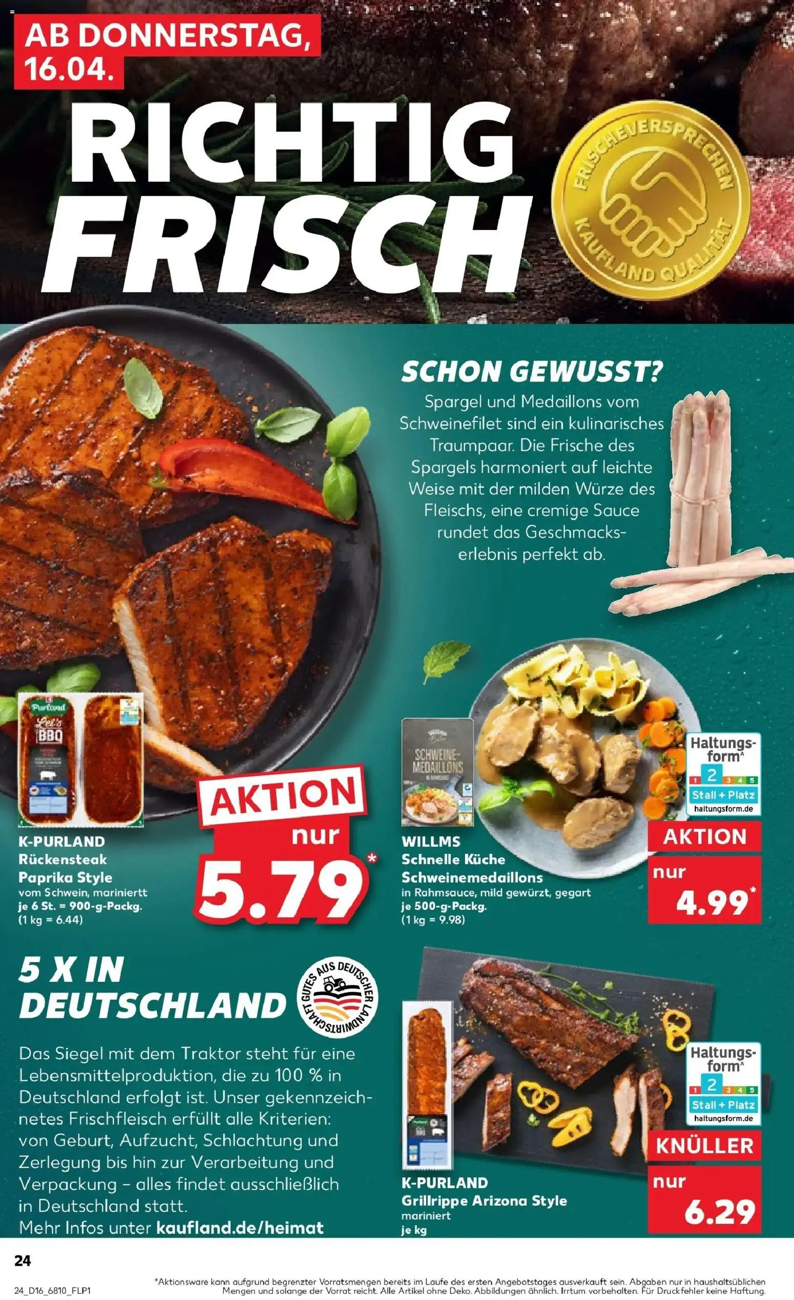 Kaufland Prospekt Sindelfingen	 – gültig ab 13.04.2026 | Seite: 36 | Produkte: Küche, Spargel, Paprika, Steak
