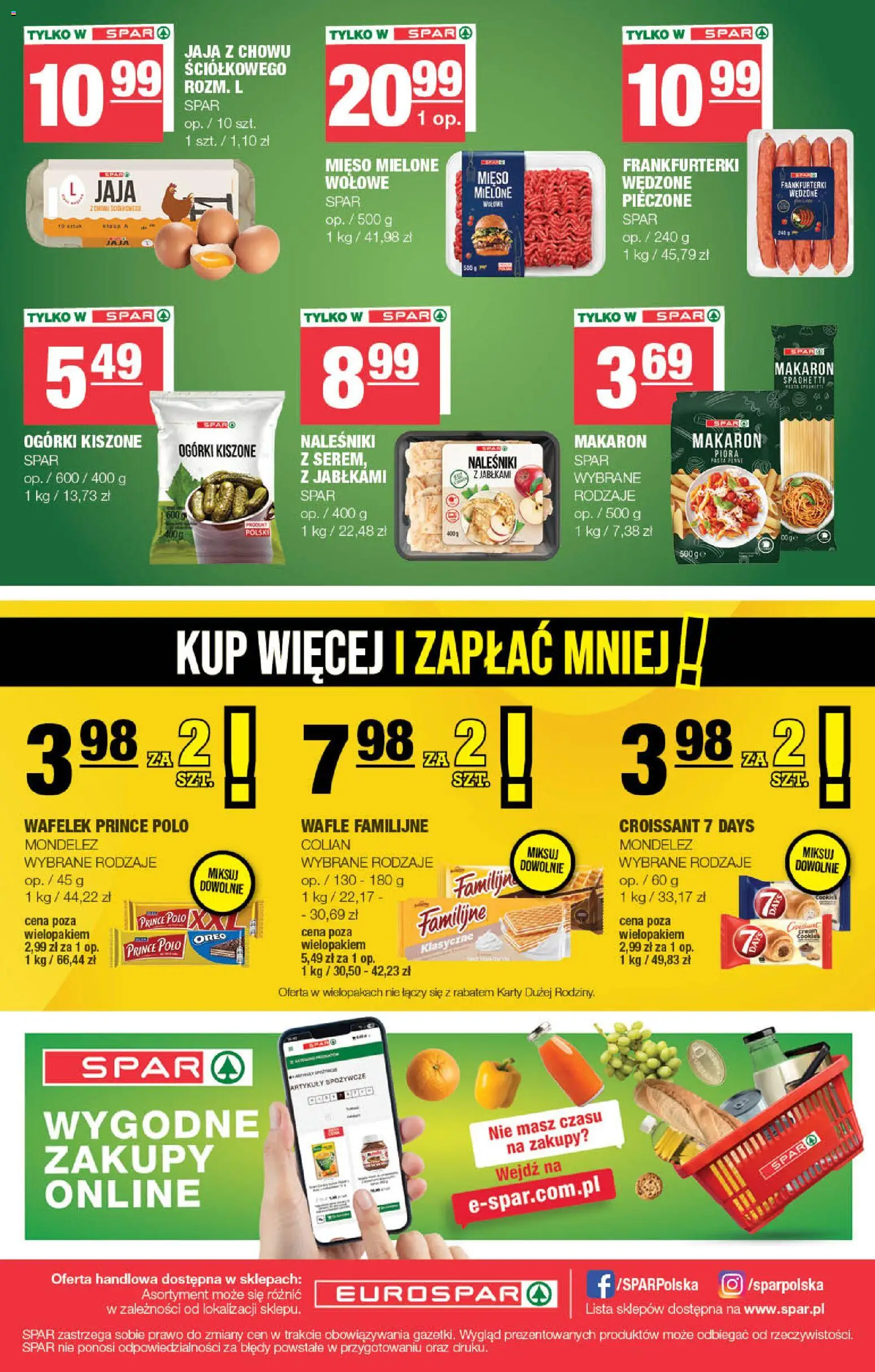 Spar gazetka - Eurospar od 01.07.2026 | Strona: 16 | Produkty: Frankfurterki, Makaron spaghetti, Makaron, Jaja