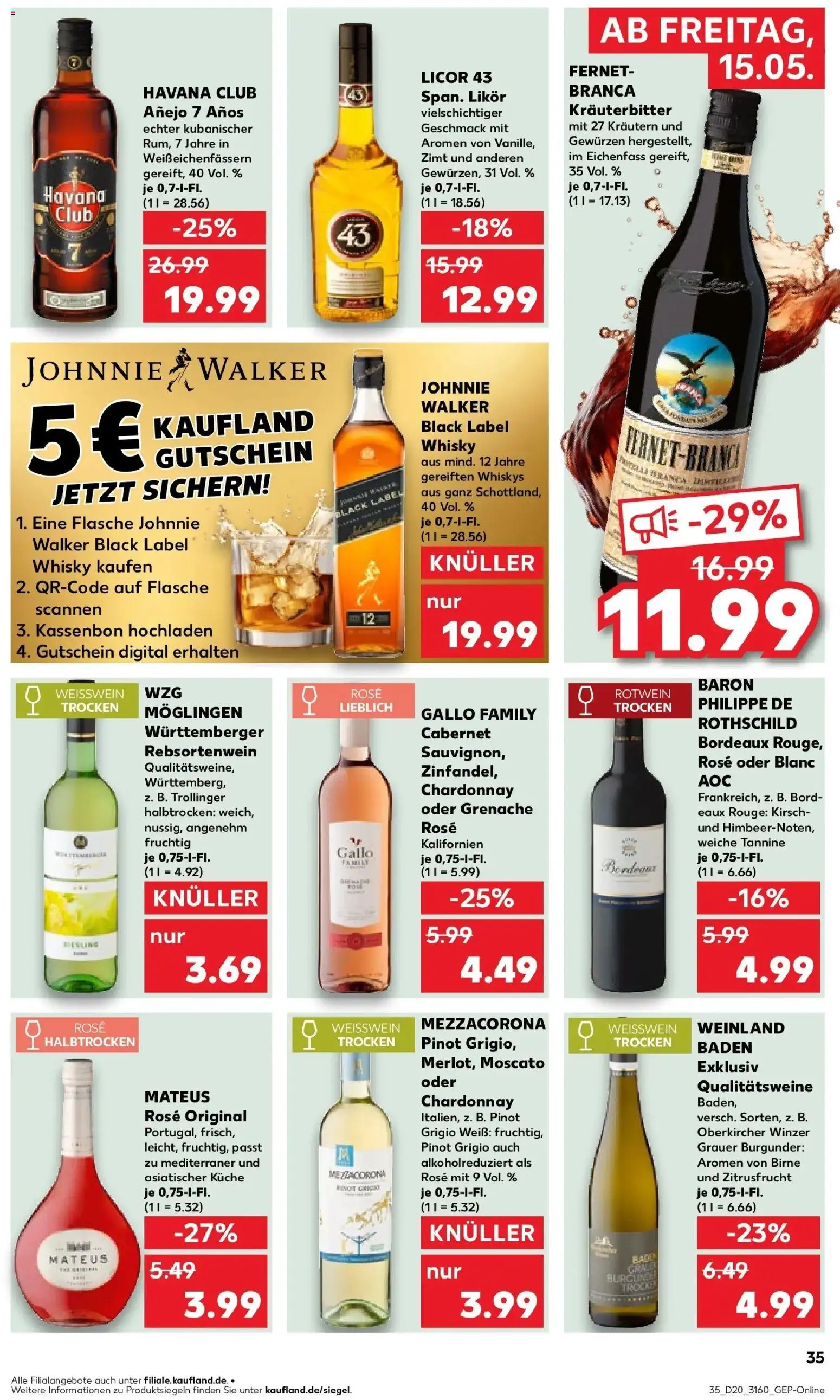 Kaufland Prospekt Sangerhausen – gültig ab 15.05.2026 | Seite: 35 | Produkte: Whisky, Rotwein, Küche, Rouge