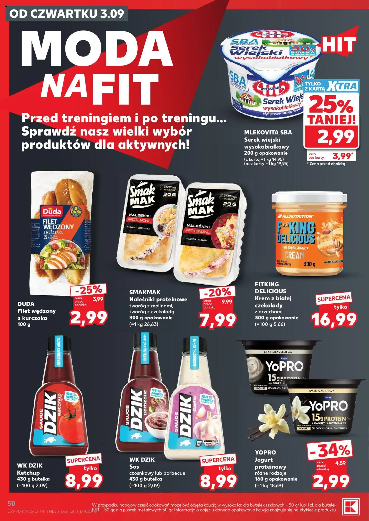 Kaufland gazetka od 03.09.2026 | Strona: 50 | Produkty: High Protein, Jogurt, Czekolada z orzechami, Sos