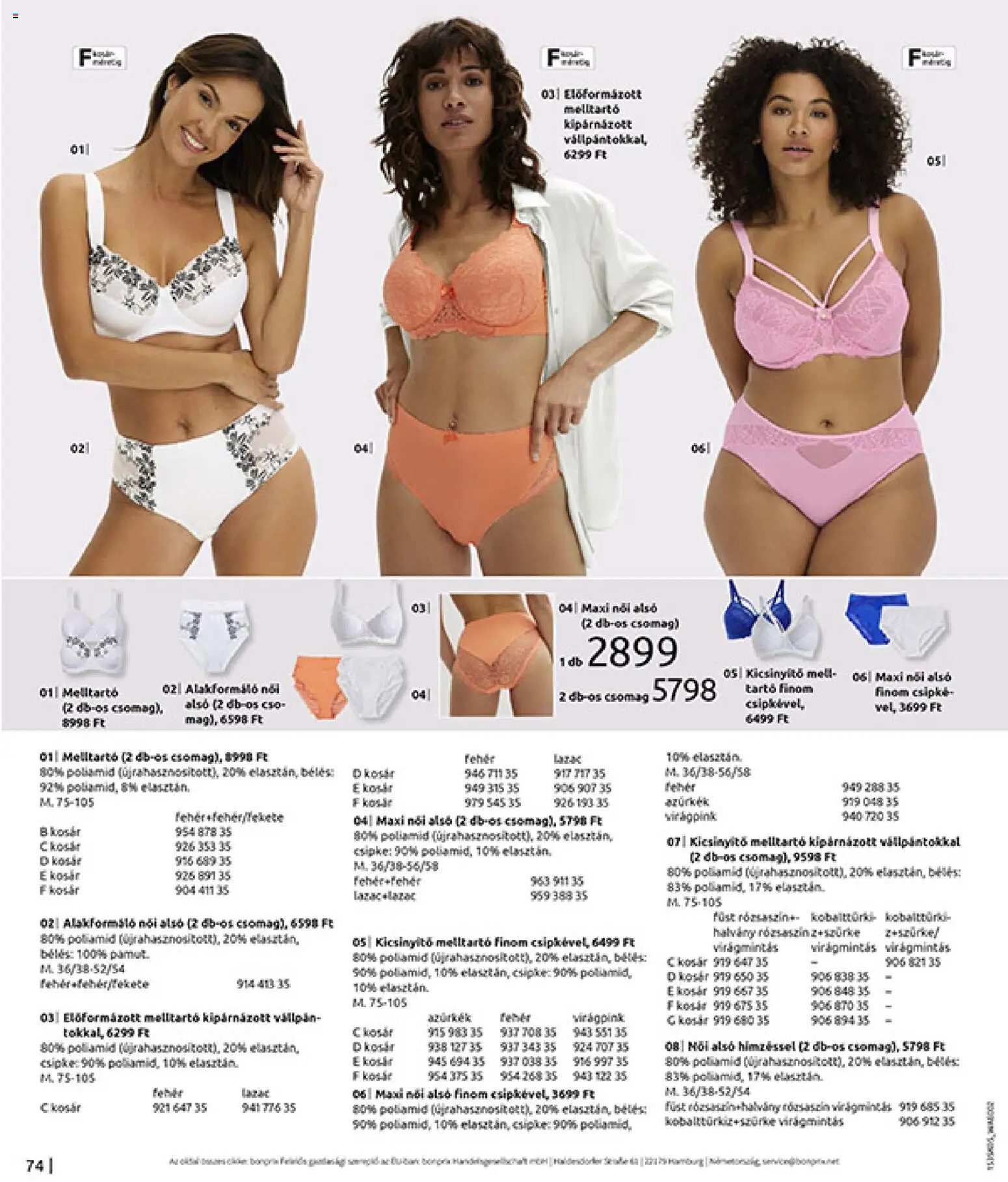 Bonprix akciós ujság - amely érvényes a következő dátumtól: 19.05.2026 | Oldal: 76 | Termékek: Női alsó, Kosár, Lazac, Melltartó