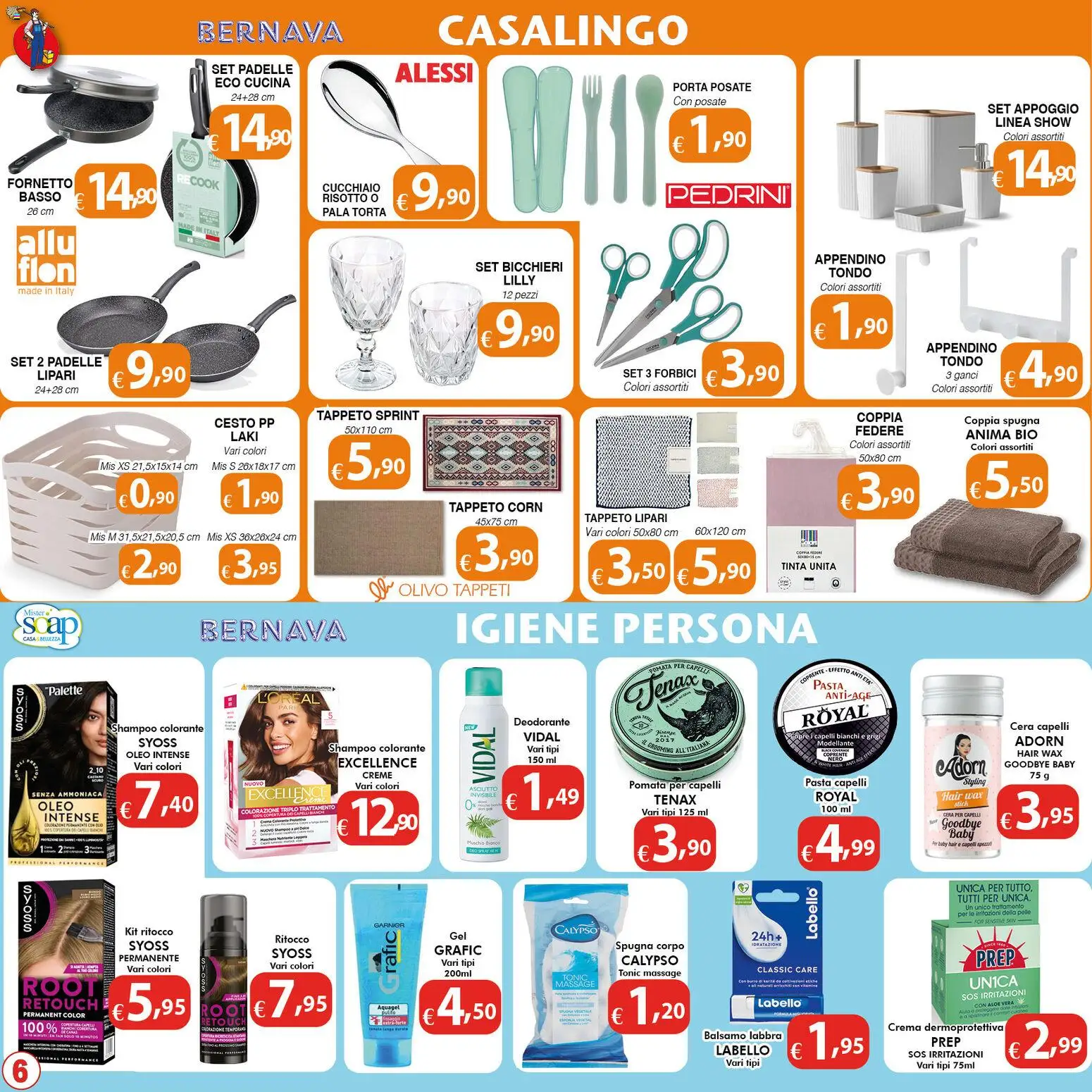 Volantino Bernava del 04/09/2026 | Pagina: 6 | Prodotti: Shampoo, Torta, Basso, Appendino