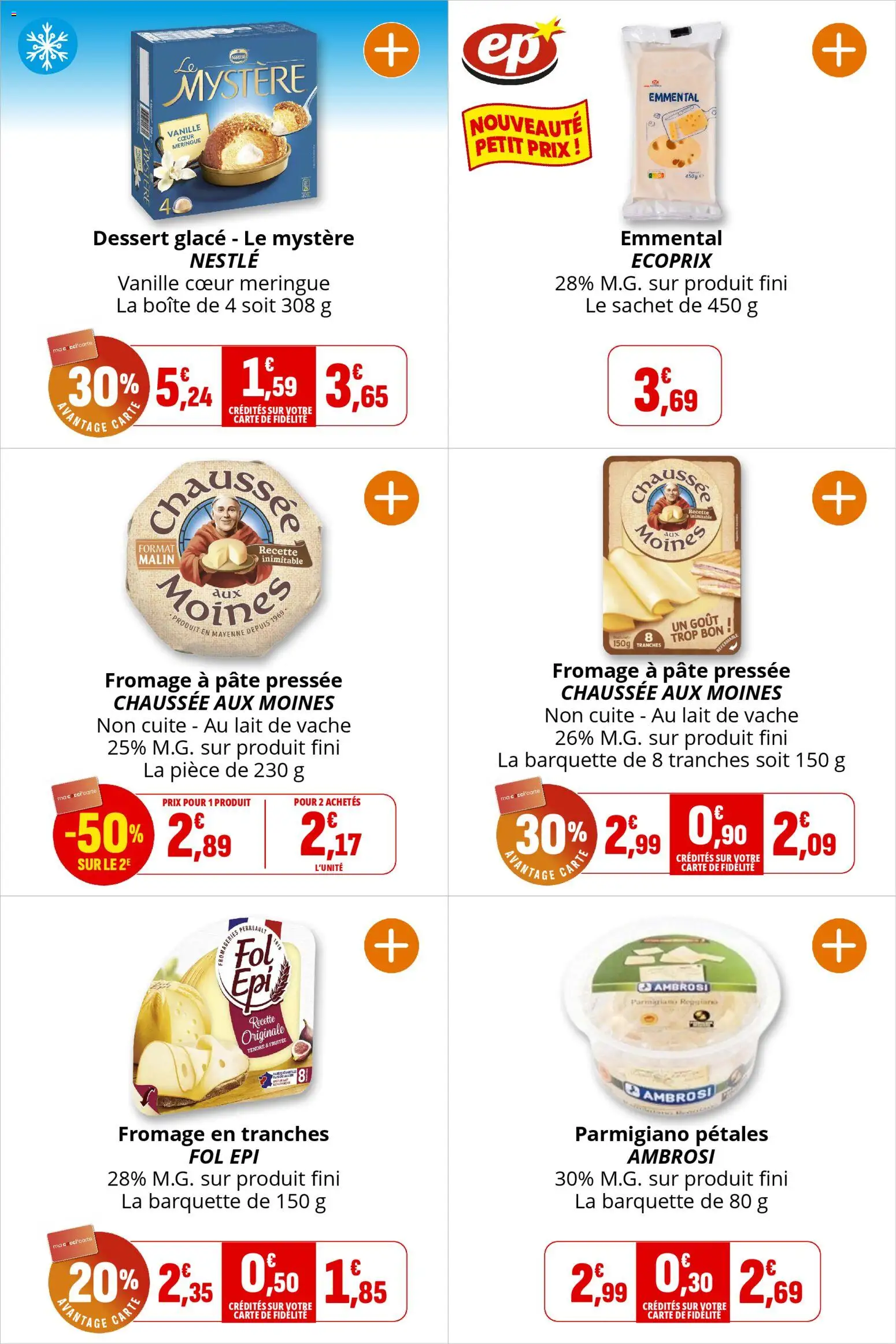 {H1} | Page: 14 | Produits: Chaussée aux Moines, Emmental, Lait, Fromage